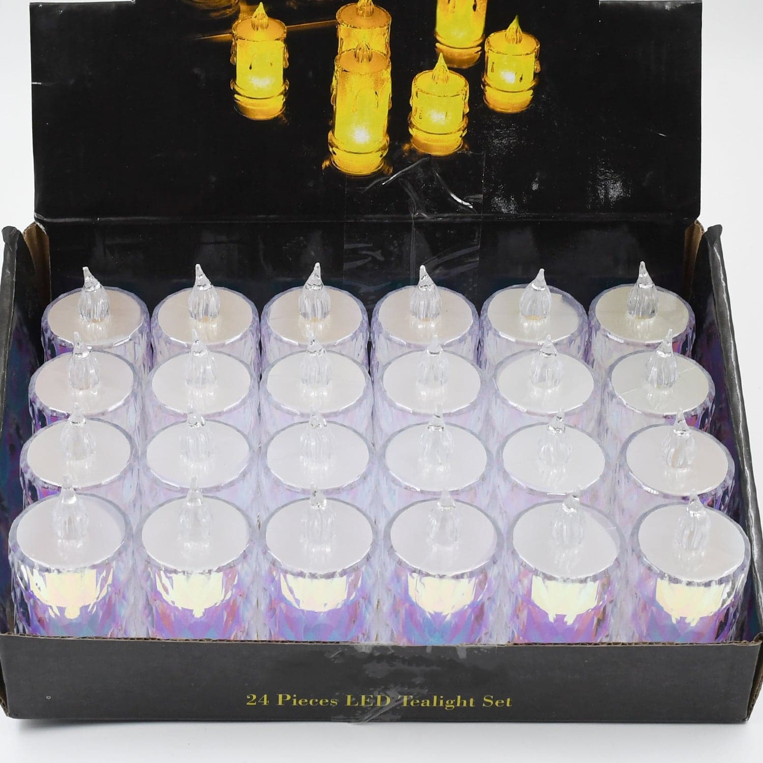 24 Pc Flameless and Smokeless Decorative Melting Candles LED Tea Light, Diwali thumbnail 5