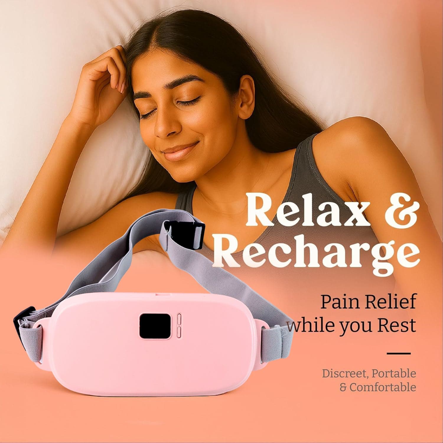Rechargeable Smart Warm Palace Belt, Period Massager (1 Pc) thumbnail 3