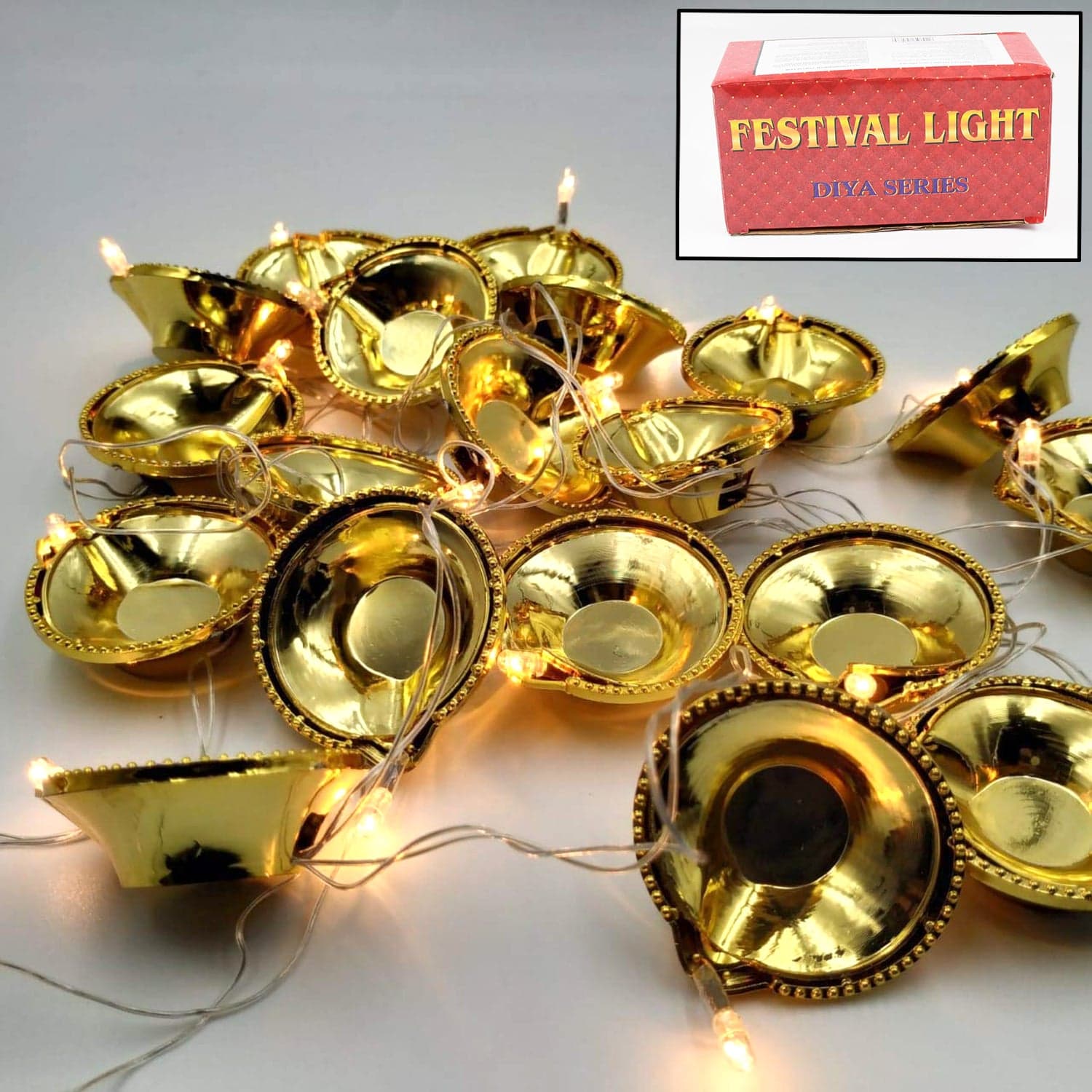 LED Diya Series Light, Fairy Lights for Diwali Decoration (16 Diya) thumbnail 5
