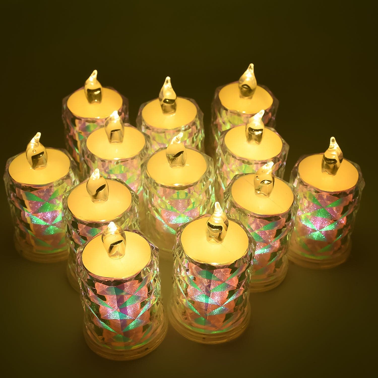 Festive Lighting for Any Occasion: 12 Pack LED Tealight Candles, Diwali thumbnail 3