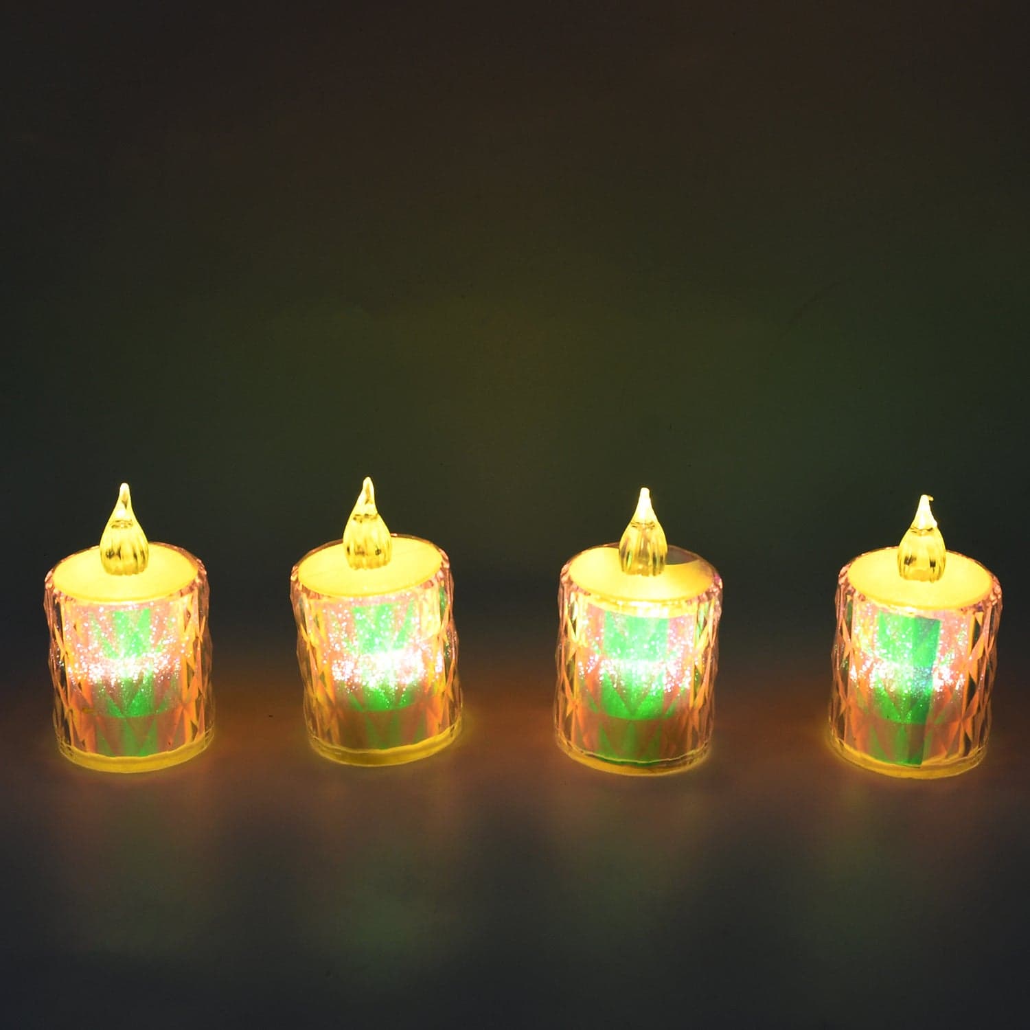 4 Pc Flameless and Smokeless Decorative Melting Candles LED Tea Light, Diwali thumbnail 5