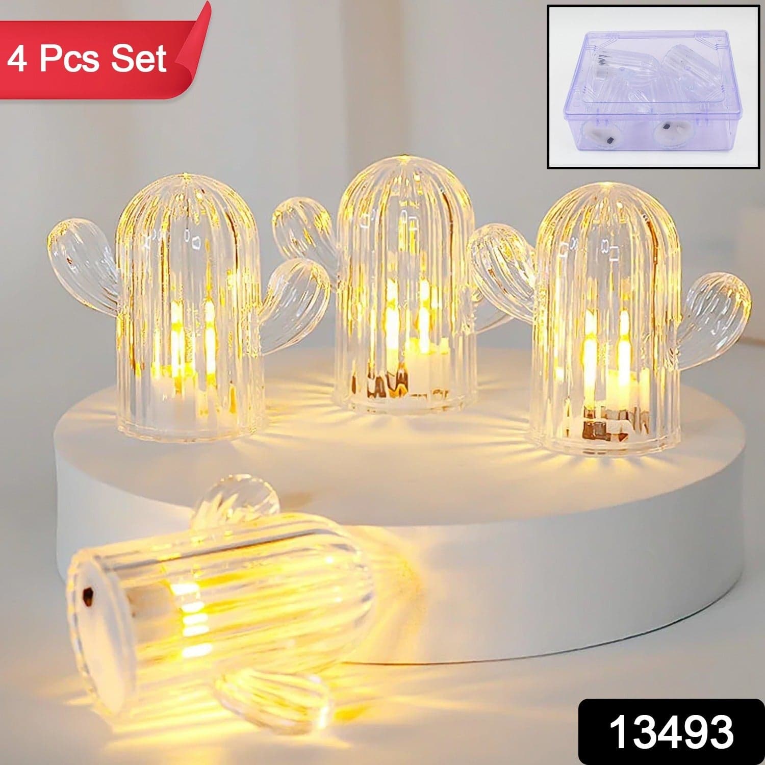 Cute Cactus LED Night Light (Cactus / 4 Pcs Set) thumbnail 2