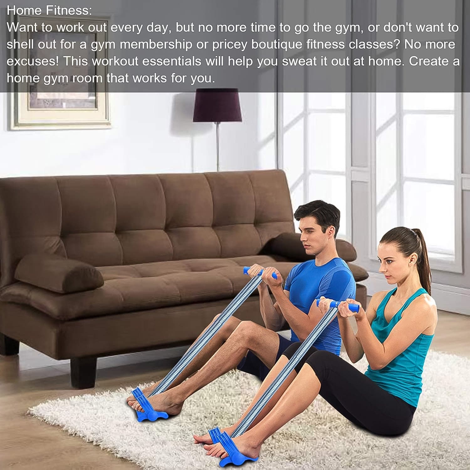 Spring Tension Pull Rope Resistance Band Exercise Strap Single Spring (1 Pc) thumbnail 3