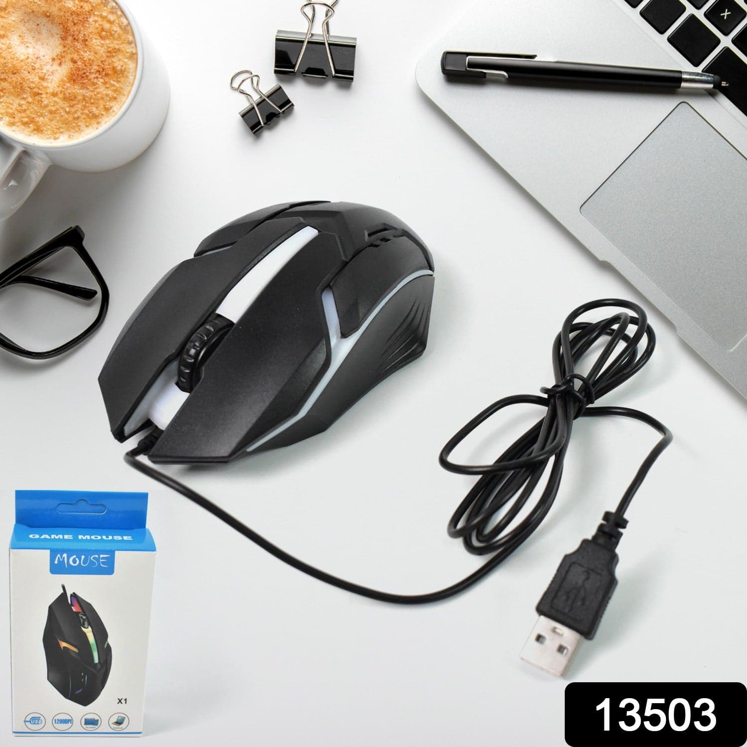 USB Wired Mouse, Ergonomic Design Gaming Mouse (1 Pc) thumbnail 2