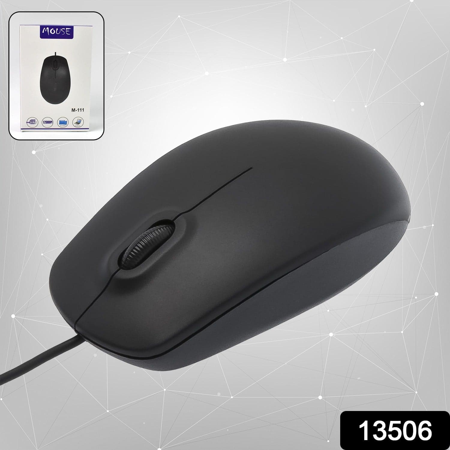 Computer / Laptop Wired Optical Mouse, M- 111 (1 Pc) thumbnail 2
