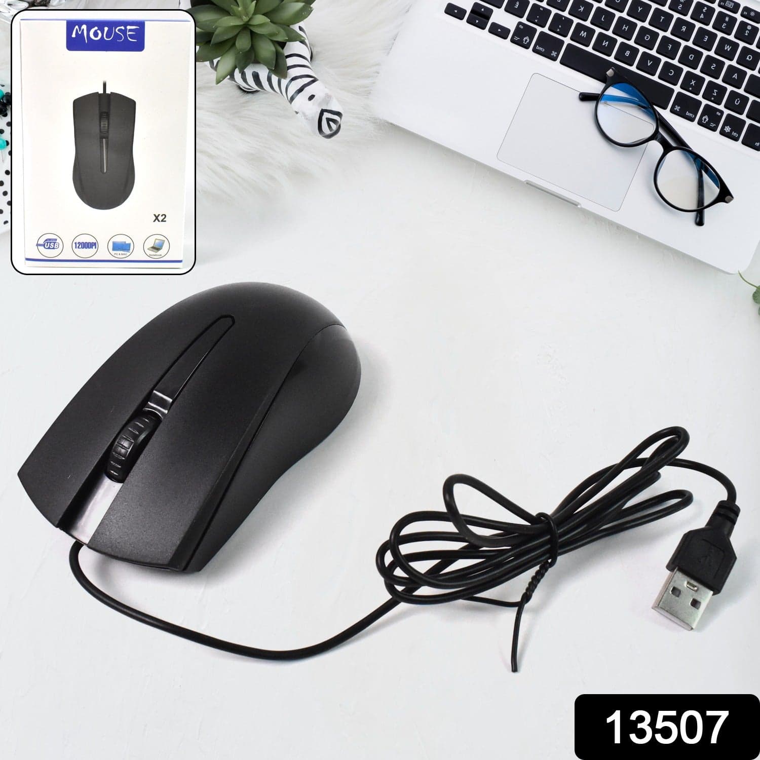Computer / Laptop Wired Optical Mouse, X2 (1 Pc) thumbnail 2