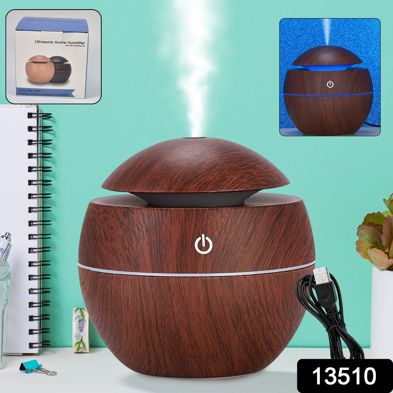 Ultrasonic Aromatherapy Humidifier USB Desktop (130 ML / 1 Pc) thumbnail 4