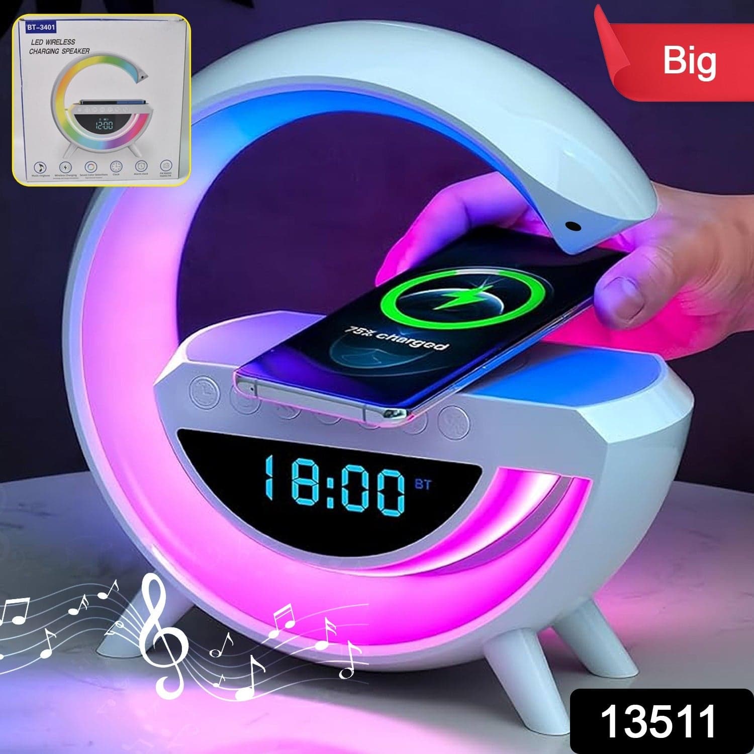 G Lamp Speaker - 3-in-1 Bluetooth Speaker with Fast Wireless Charging (1 Pc) thumbnail 2
