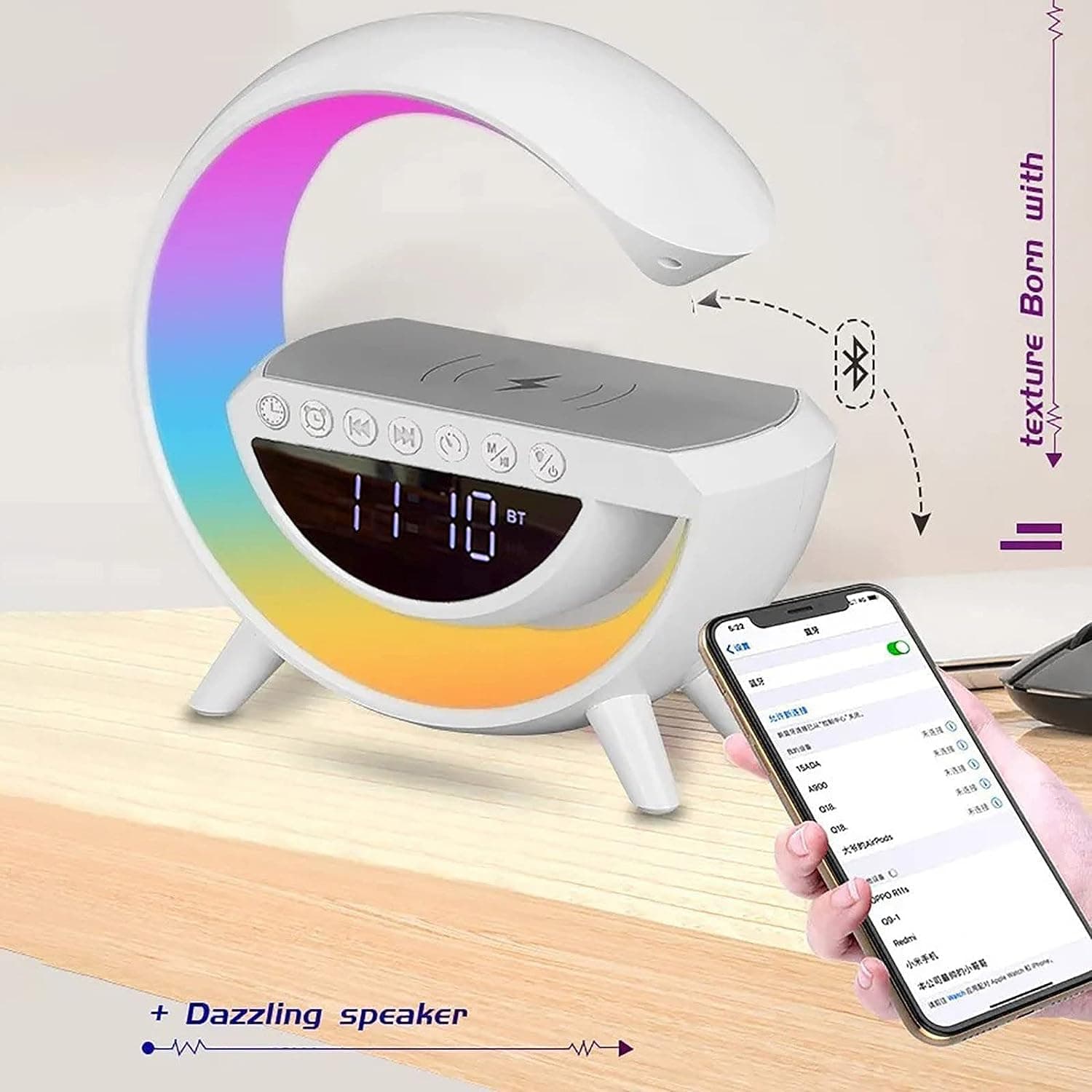 G Lamp Speaker - 3-in-1 Bluetooth Speaker with Fast Wireless Charging (1 Pc) thumbnail 3