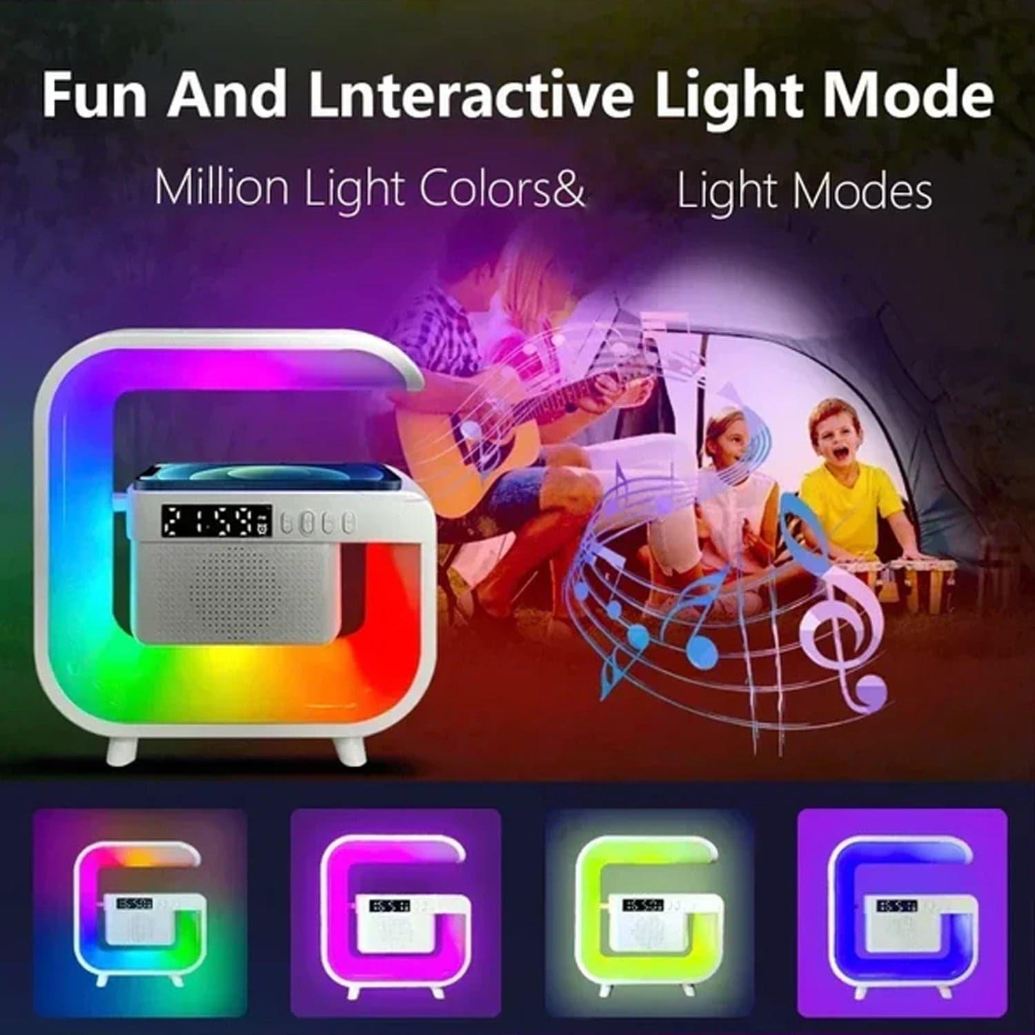 Multi-function Wireless Speaker Audio Desk Lamp Wireless Charger (1 Pc) thumbnail 5