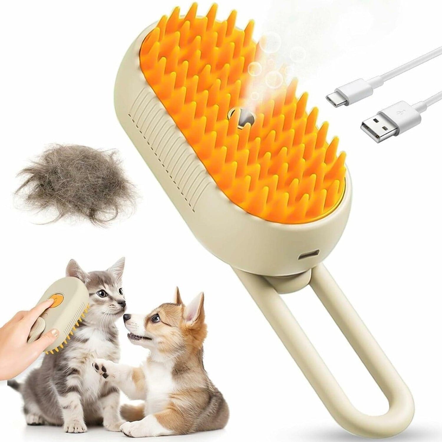 Electric Spray Handle Massage Brush, Hair Removal Brush Steam (1 Pc) thumbnail 3