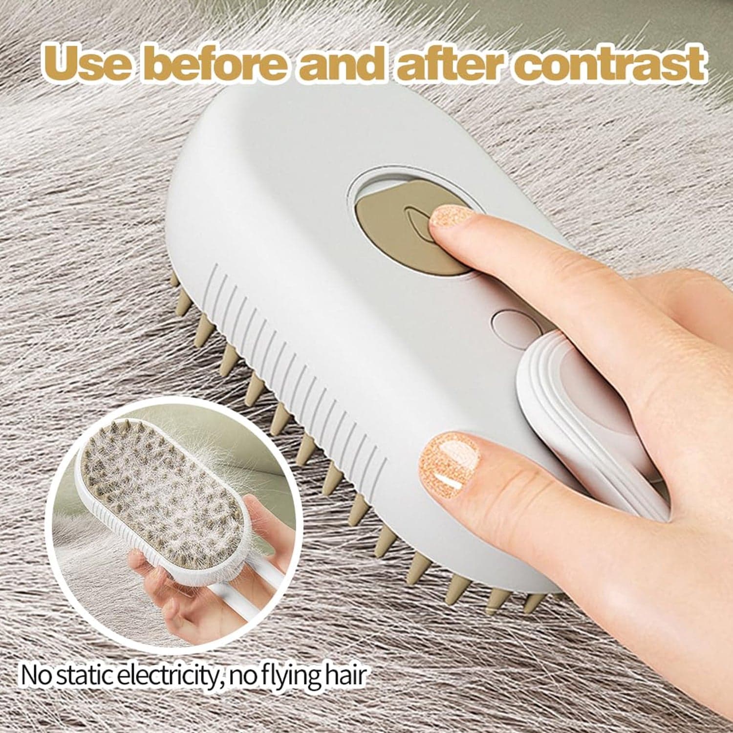 Electric Spray Handle Massage Brush, Hair Removal Brush Steam (1 Pc) thumbnail 7