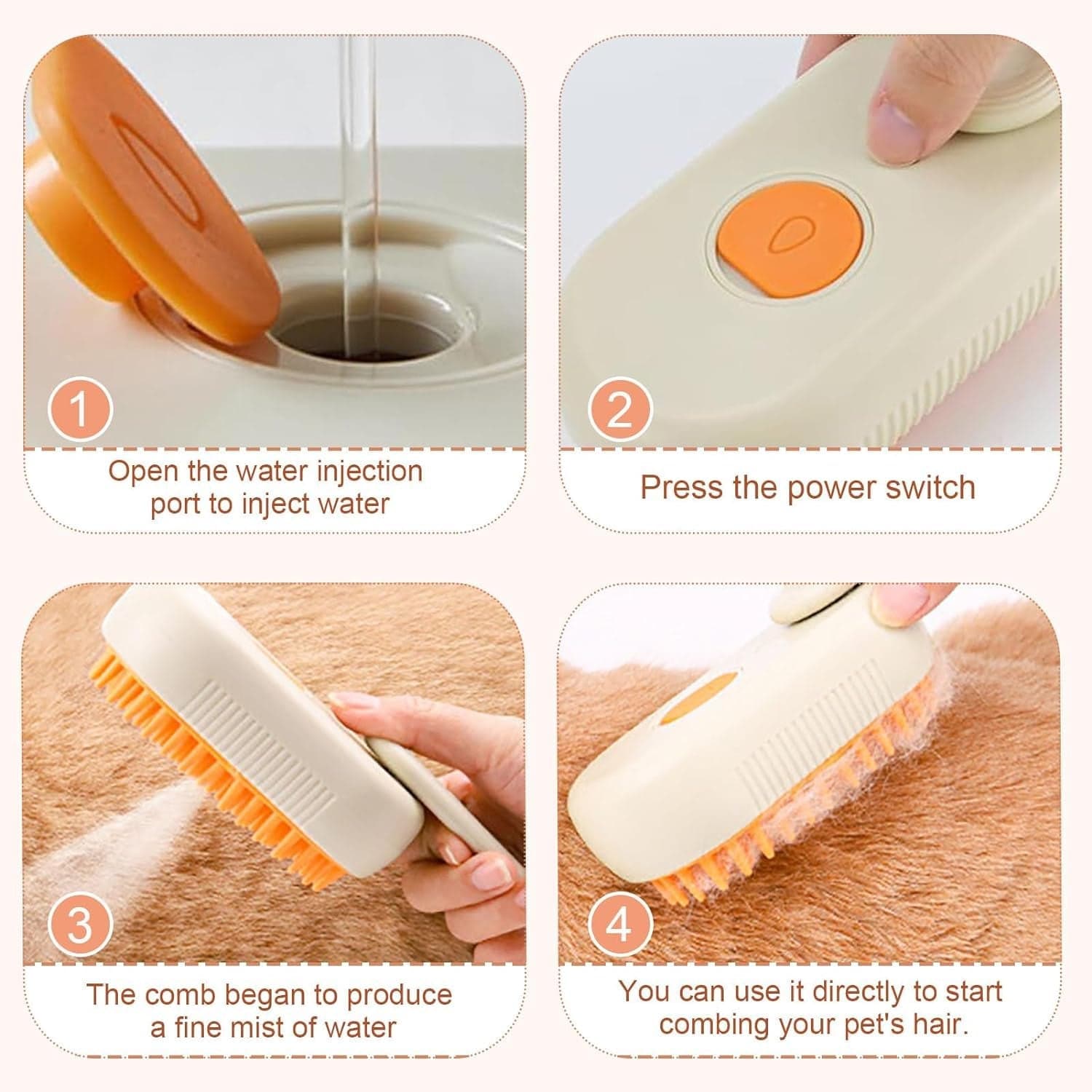 Electric Spray Handle Massage Brush, Hair Removal Brush Steam (1 Pc) thumbnail 9
