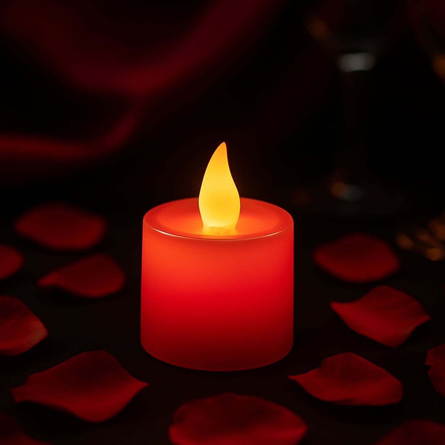 Electrical Candles Diya LED Tea Light, Diwali(1 Pc / Red) thumbnail 4