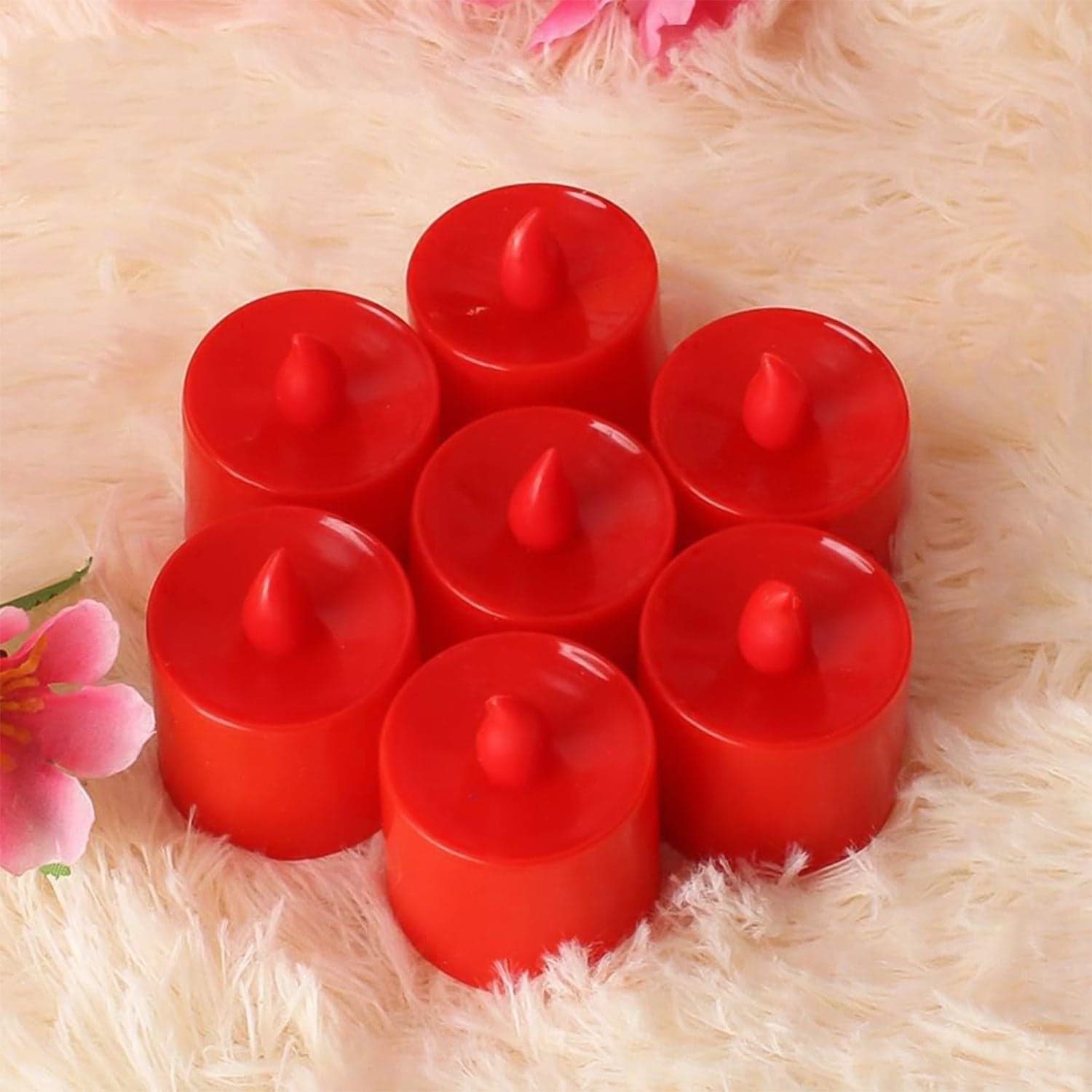 Electrical Candles Diya LED Tea Light, Diwali(1 Pc / Red) thumbnail 6