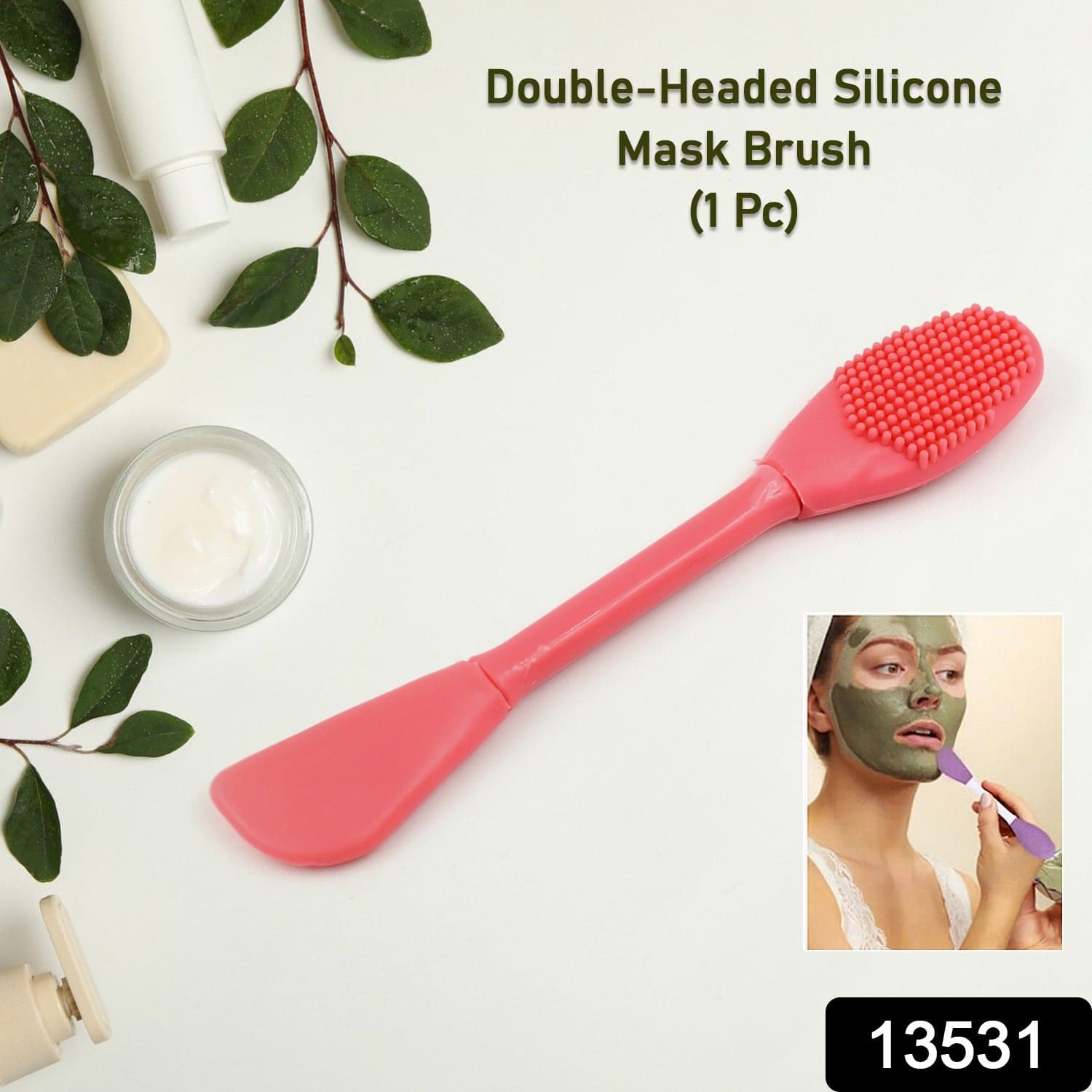 2-in-1 Silicone Mask Brush for Cleansing & Mud Mask Application thumbnail 2