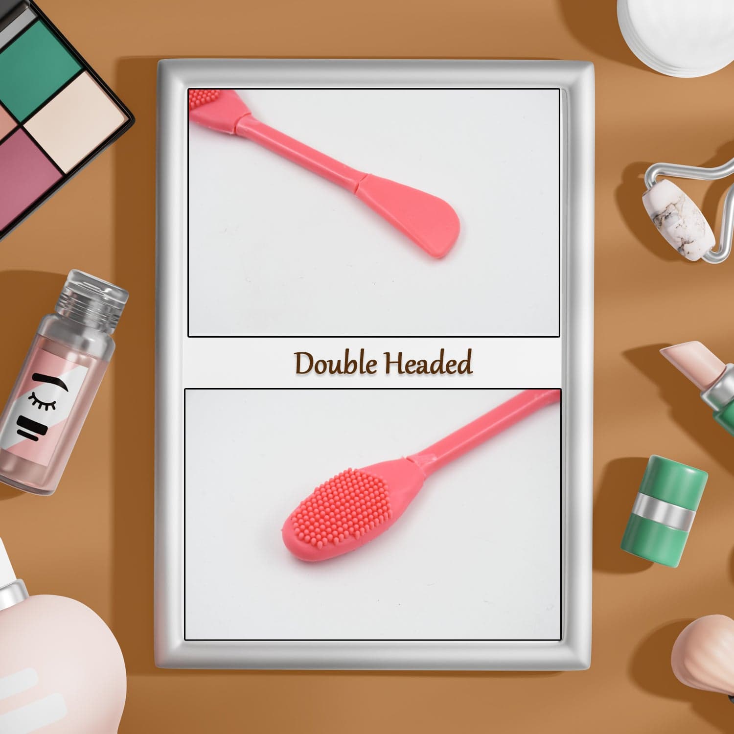 2-in-1 Silicone Mask Brush for Cleansing & Mud Mask Application thumbnail 3