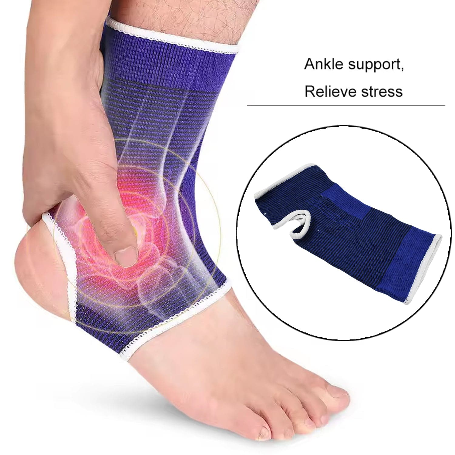 Ankle Support Brace Cap Wrap Pad (1 Pair / With Card Packing) thumbnail 6