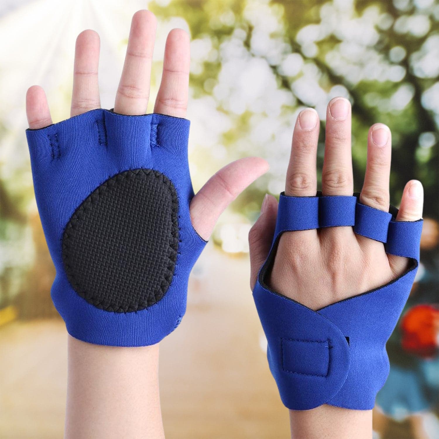 Palm Support Gloves Half Finger Gym Exercise Training Gloves Outdoor (1 Pair / With Color Box) thumbnail 5