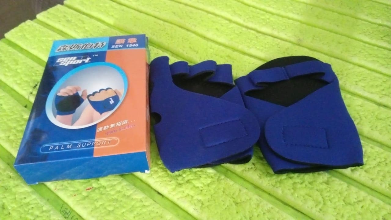 Palm Support Gloves Half Finger Gym Exercise Training Gloves Outdoor (1 Pair / With Color Box) thumbnail 7