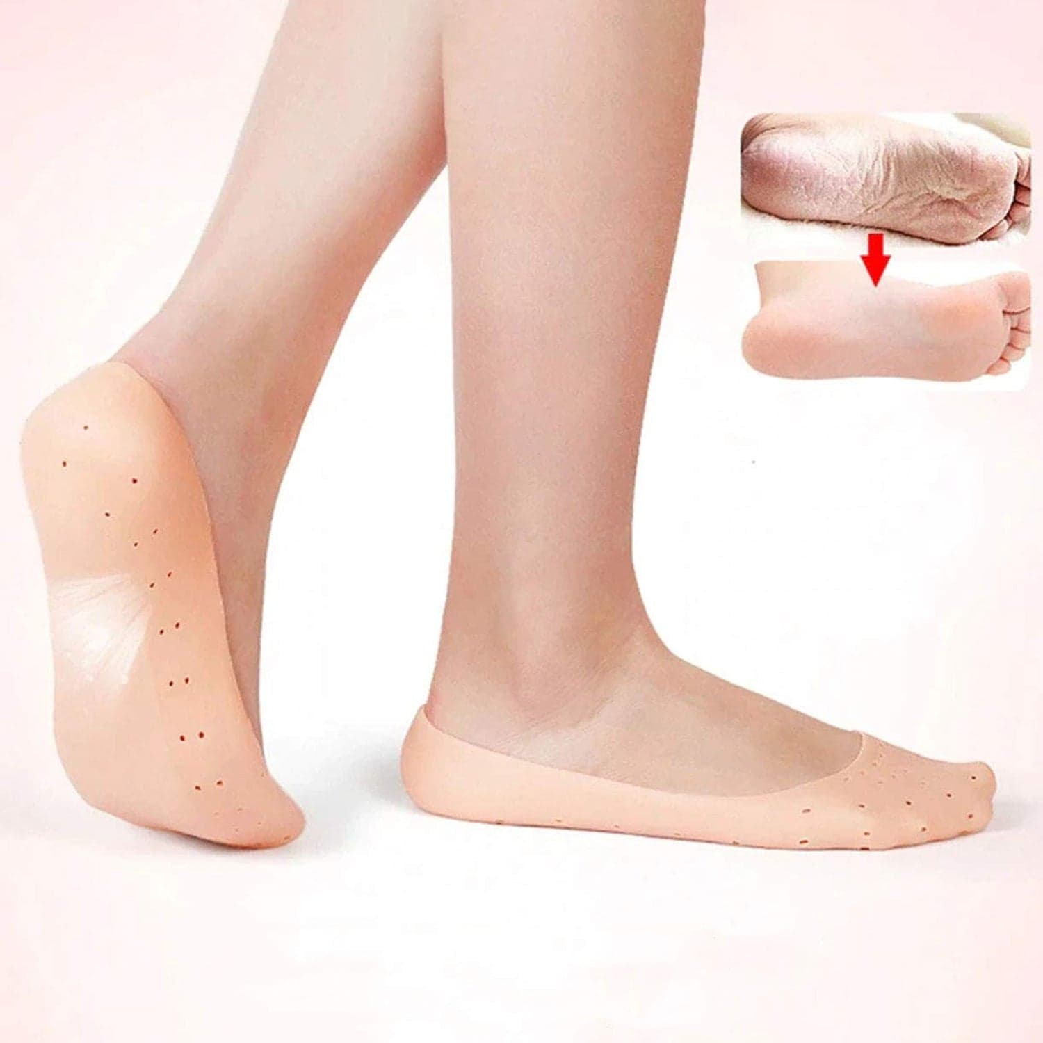 Anti-Crack Full Length Silicone Foot Protector Moisturizing Socks (1 Pair / Mix Size) thumbnail 4
