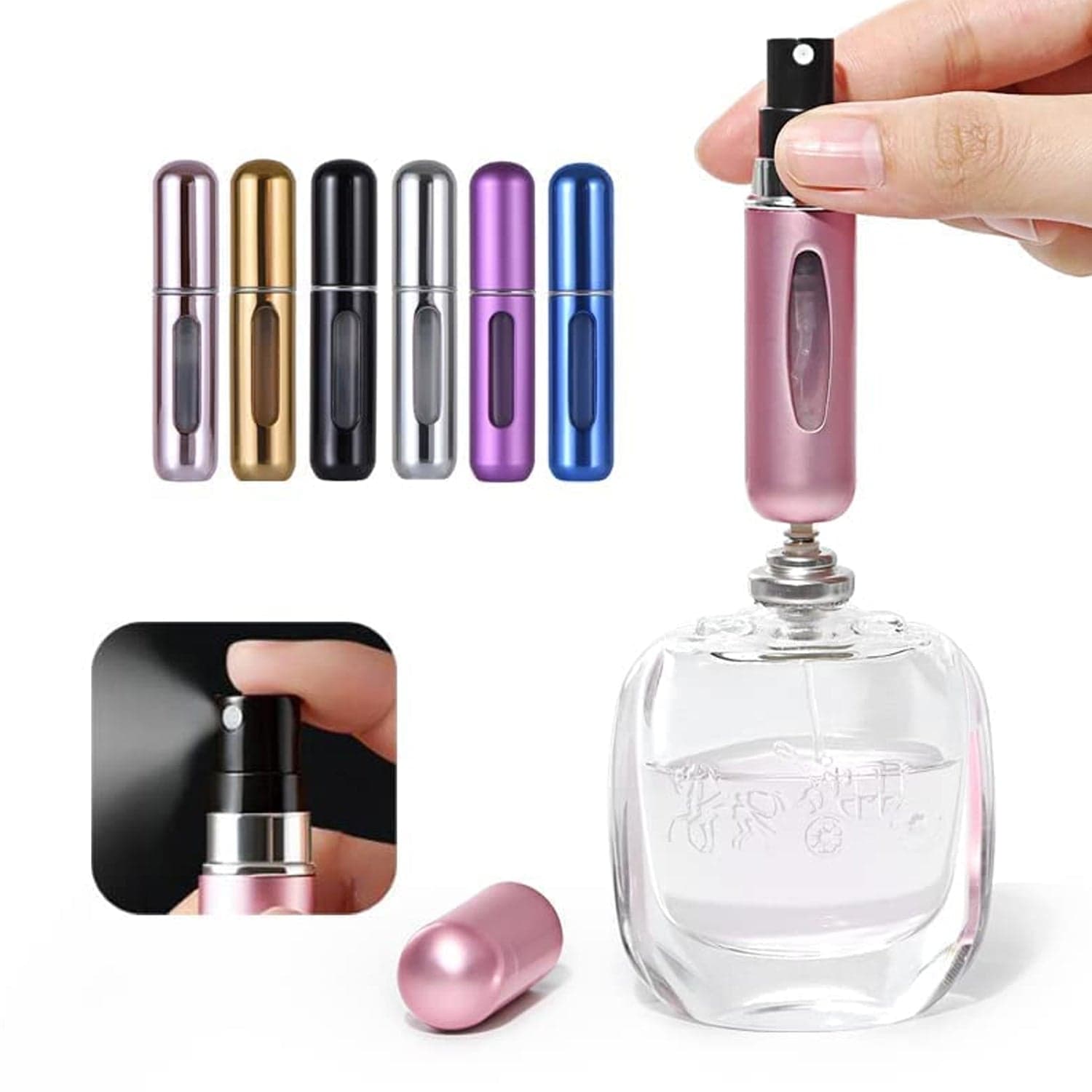 Mini Portable Perfume Empty Spray Bottle (1 Pc / Mix Color) thumbnail 3