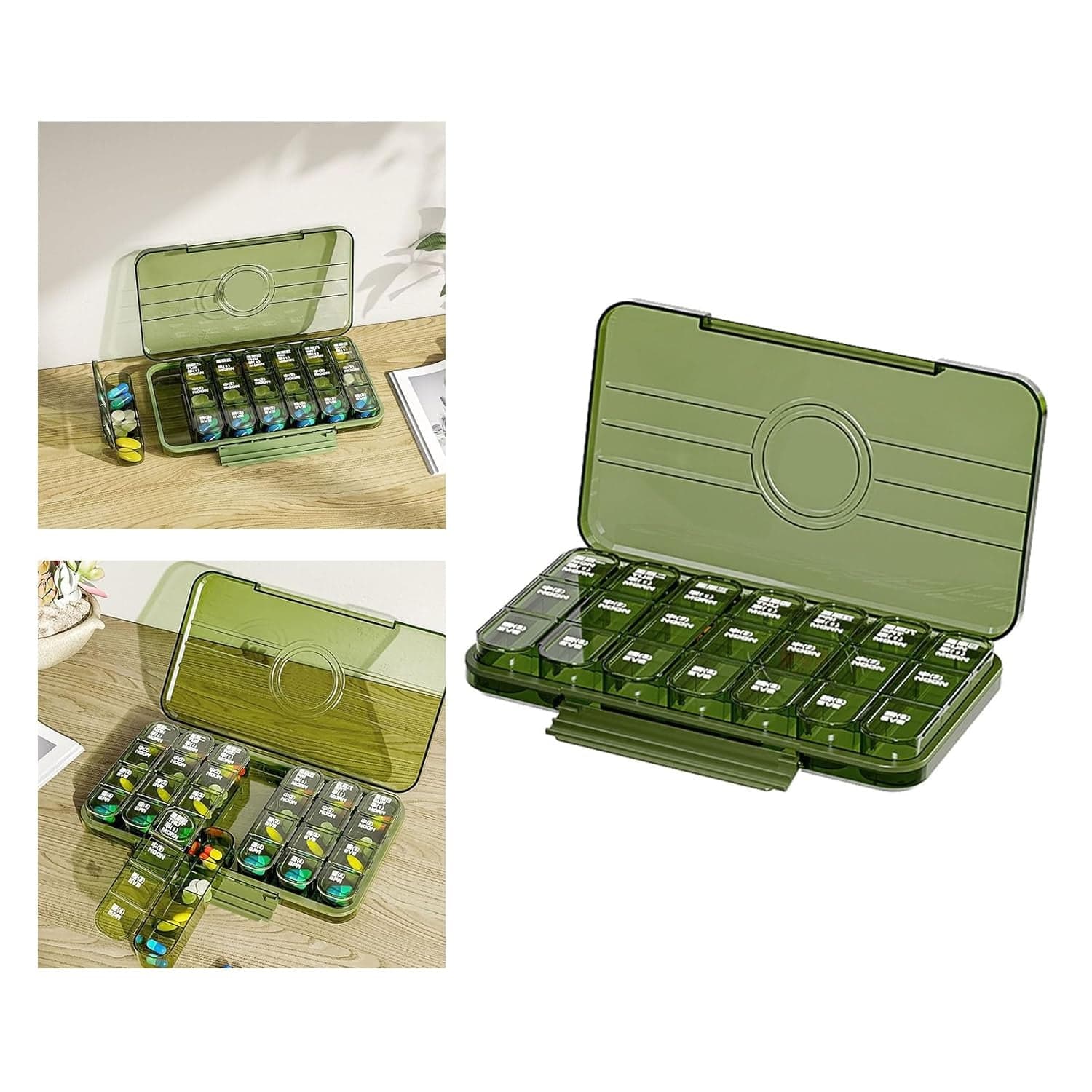 Portable Weekly Pill Box Organiser Daily Pill Keeper 21 Grid Container (1 Pc) thumbnail 5