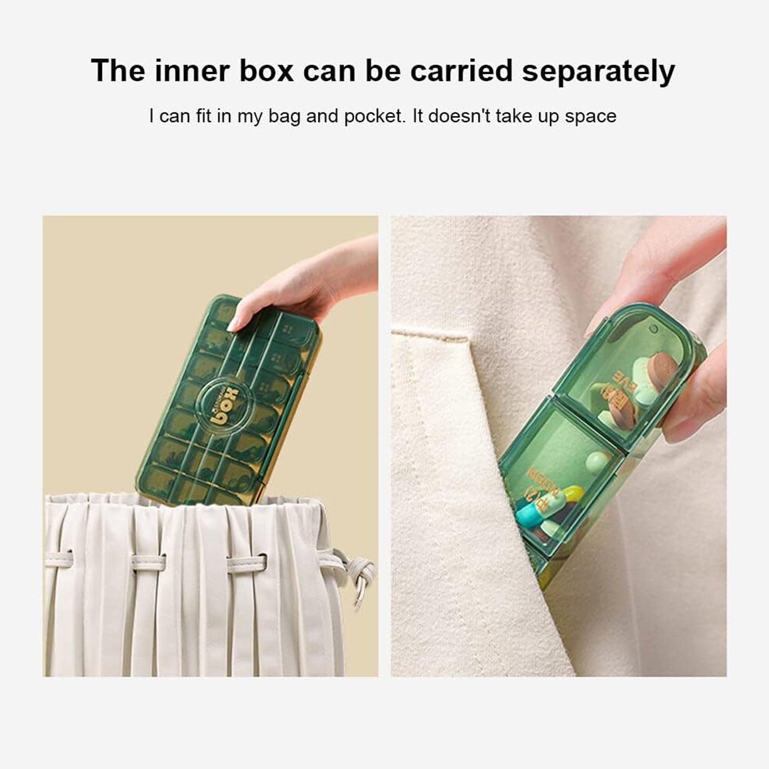 Portable Weekly Pill Box Organiser Daily Pill Keeper 21 Grid Container (1 Pc) thumbnail 8