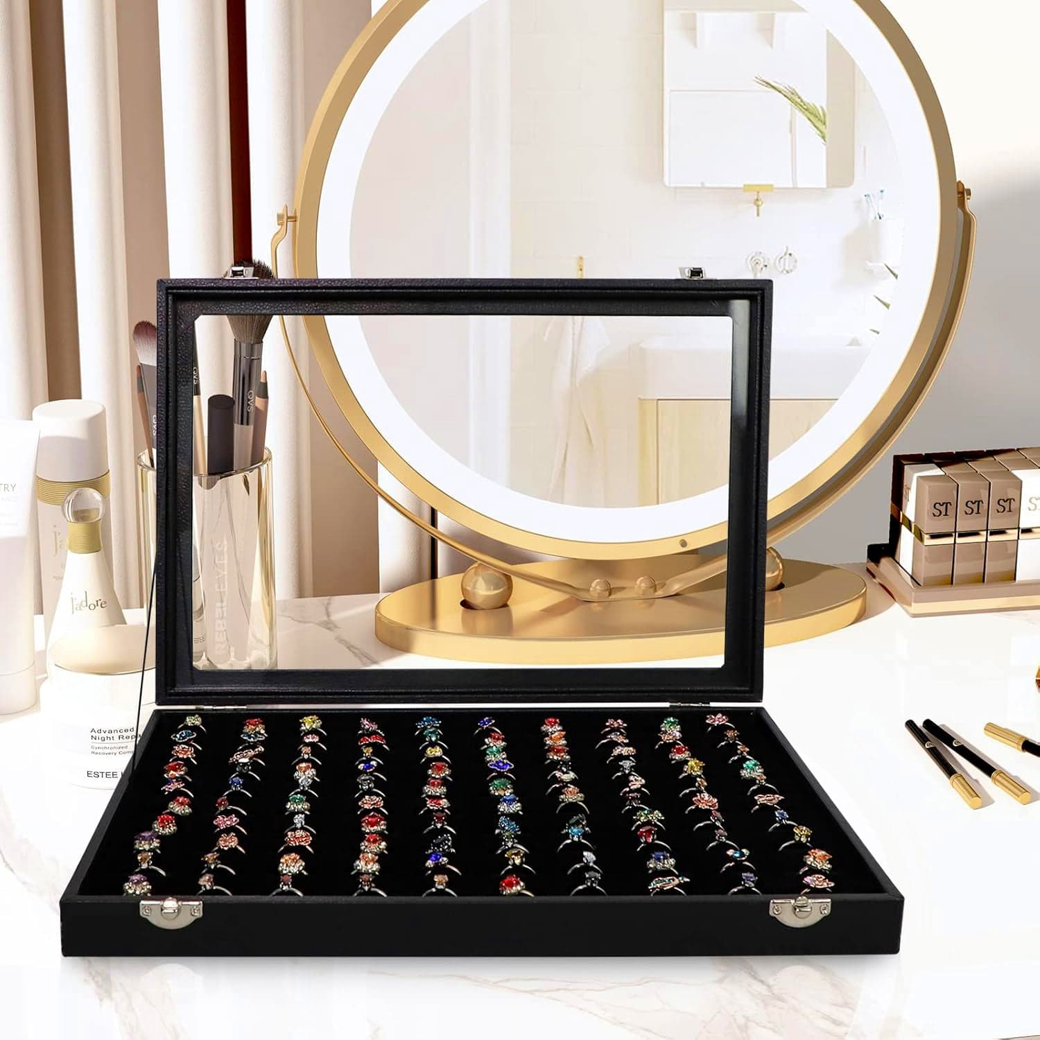 Ring Holder Organizer Box, Jewelry Ring Display Case (35x24 CM) thumbnail 4