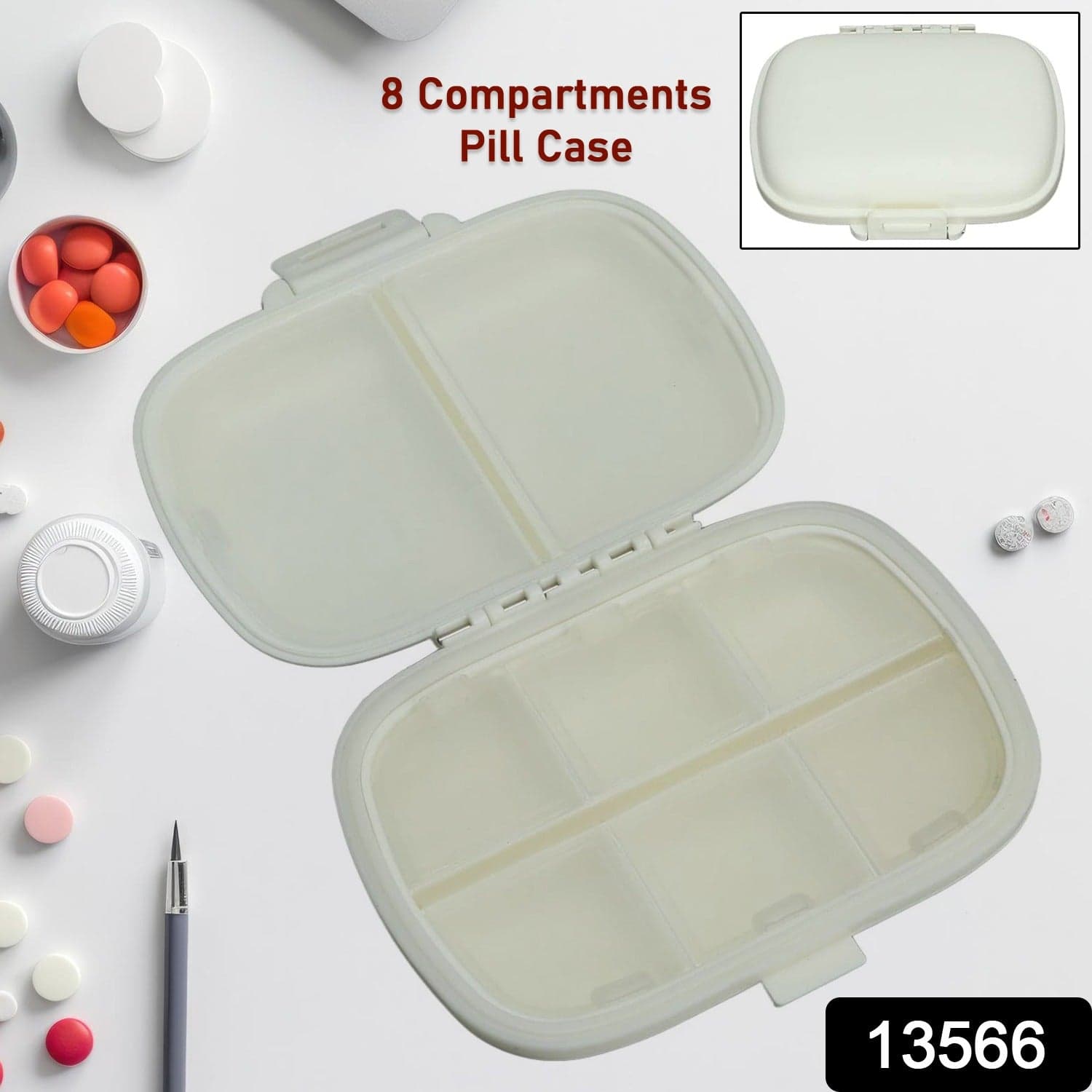 8 Compartment Medicine Divider Box (1 Pc) thumbnail 2