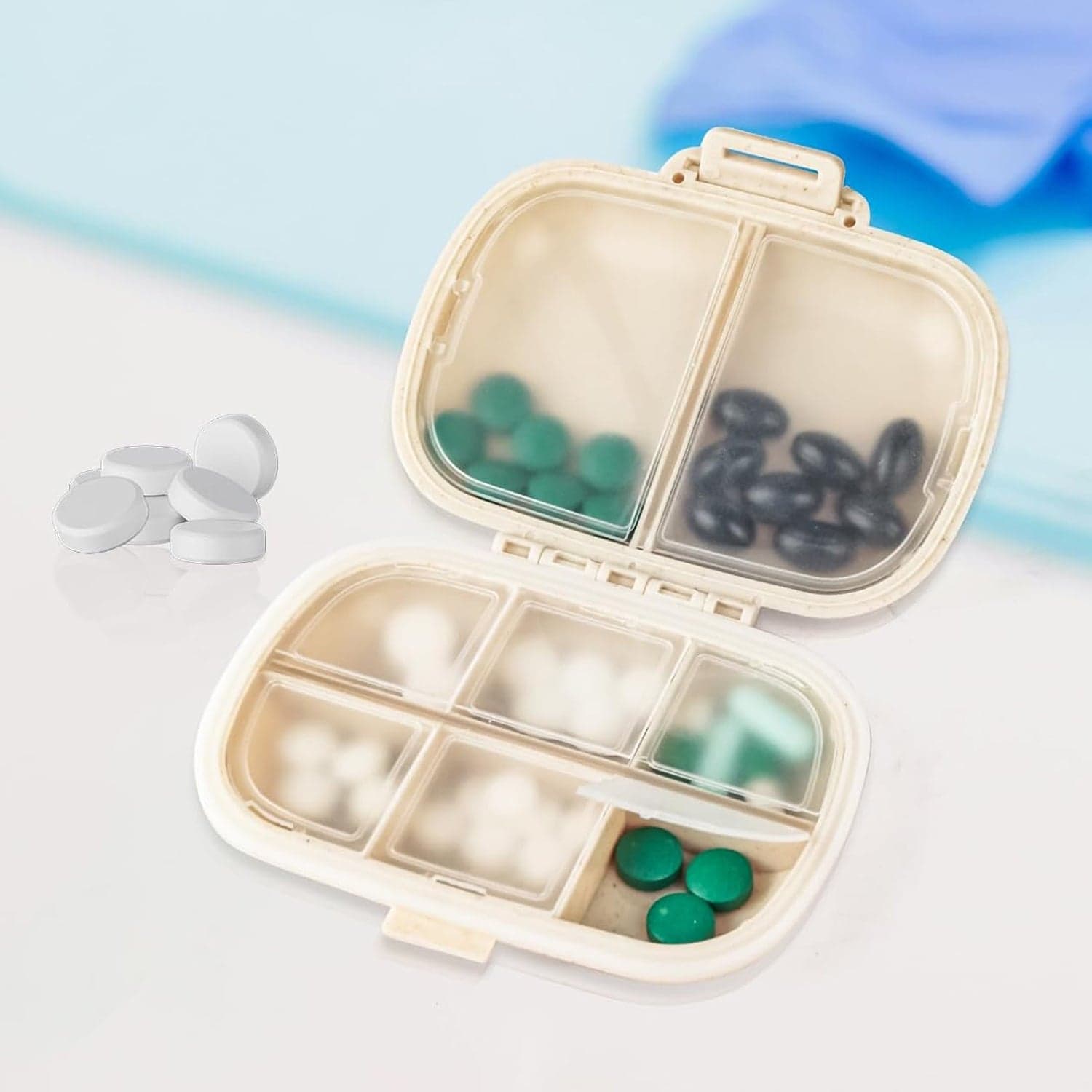 8 Compartment Medicine Divider Box (1 Pc) thumbnail 3