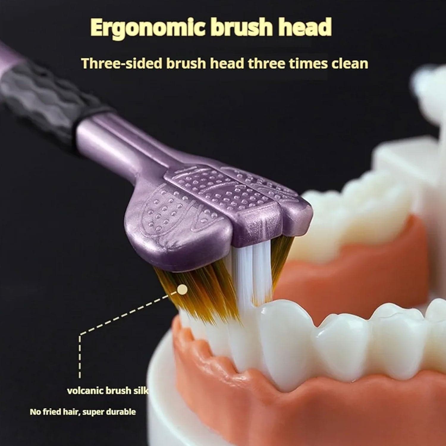 3 Sided Toothbrush, Soft Bristle Toothbrush (2 Pc Set) thumbnail 3