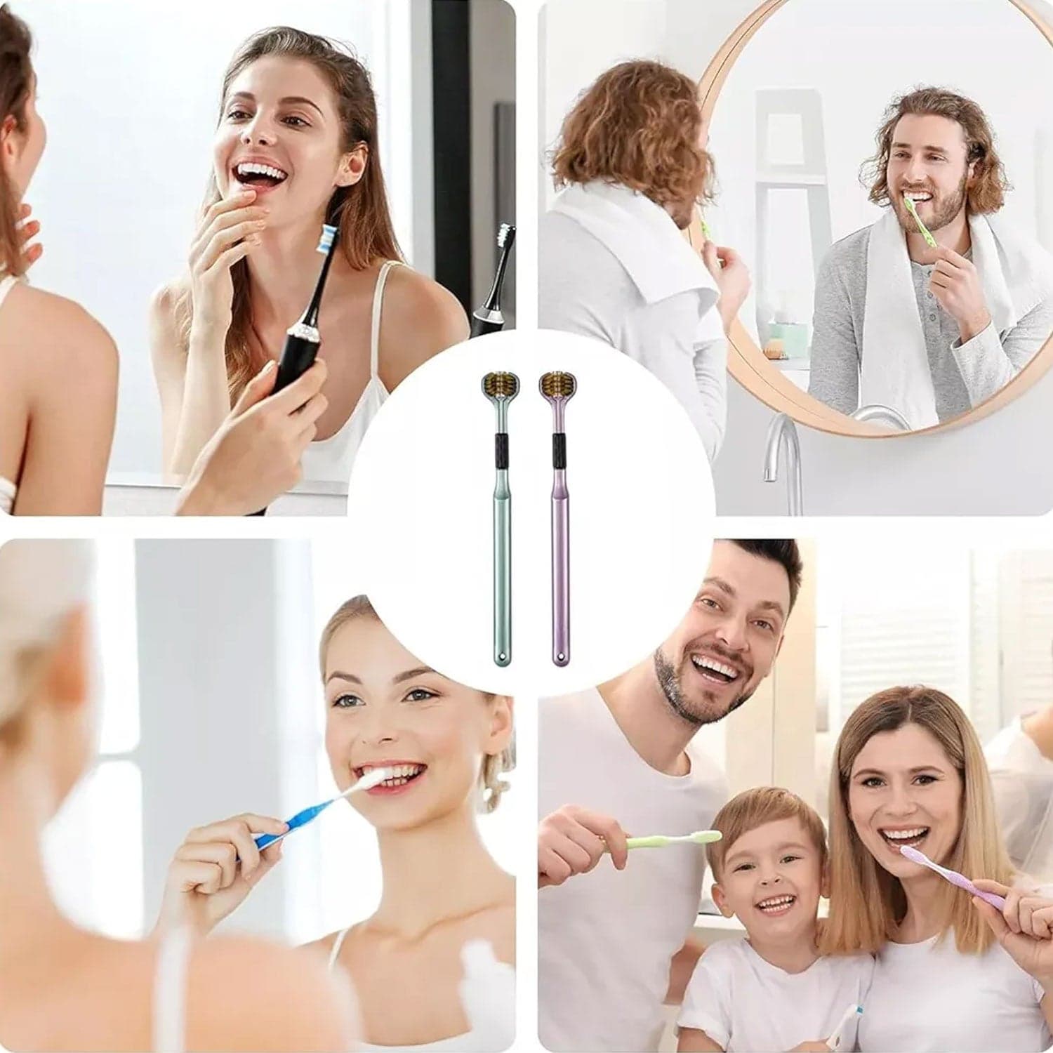 3 Sided Toothbrush, Soft Bristle Toothbrush (2 Pc Set) thumbnail 8