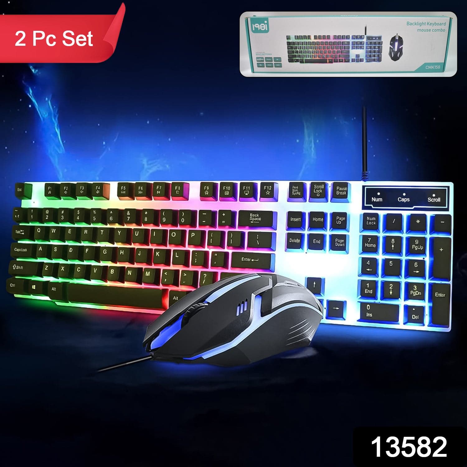 104 Key Colorful Lighting Keyboard Mouse Set (2 Pc Set) thumbnail 2