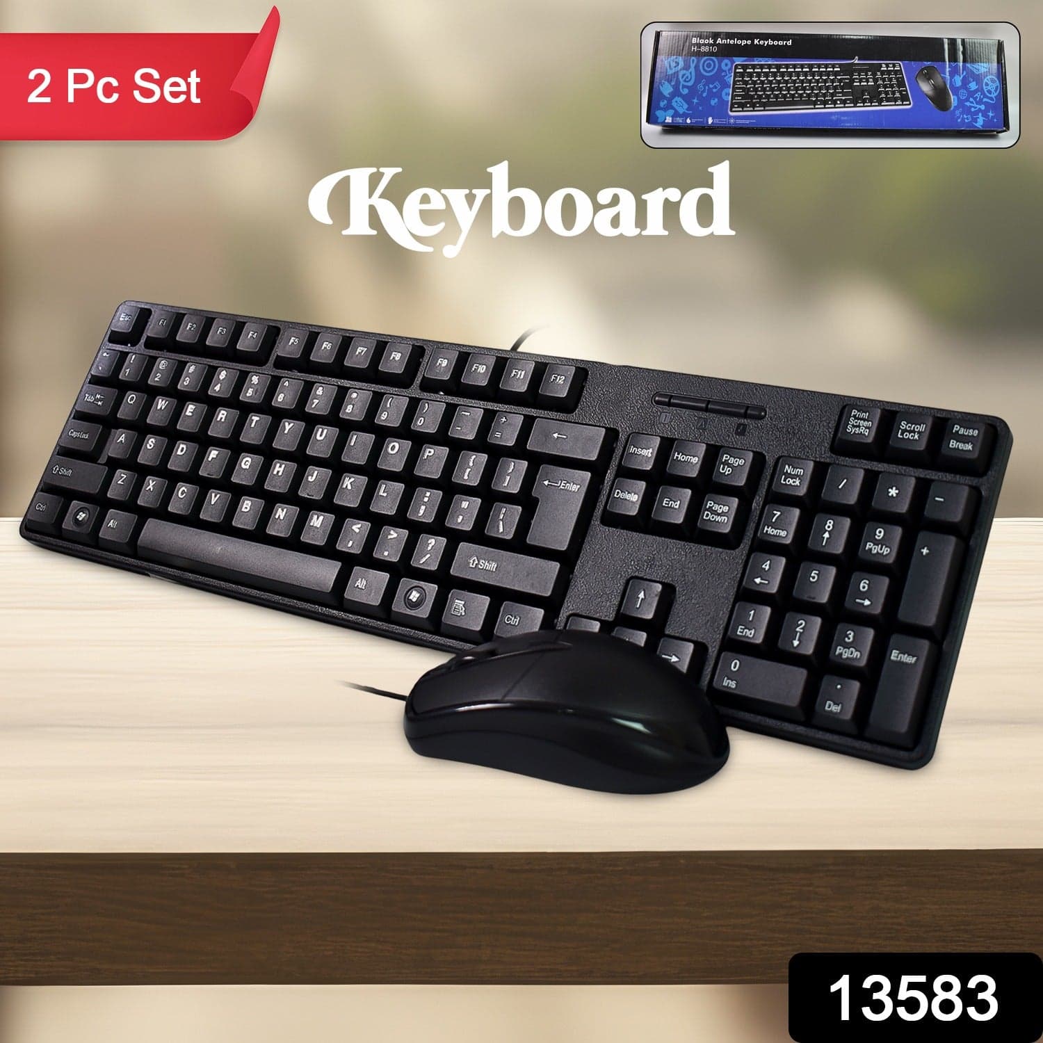 Wired USB Keyboard 107 Keys & Mouse Set (2 Pc Set) thumbnail 2