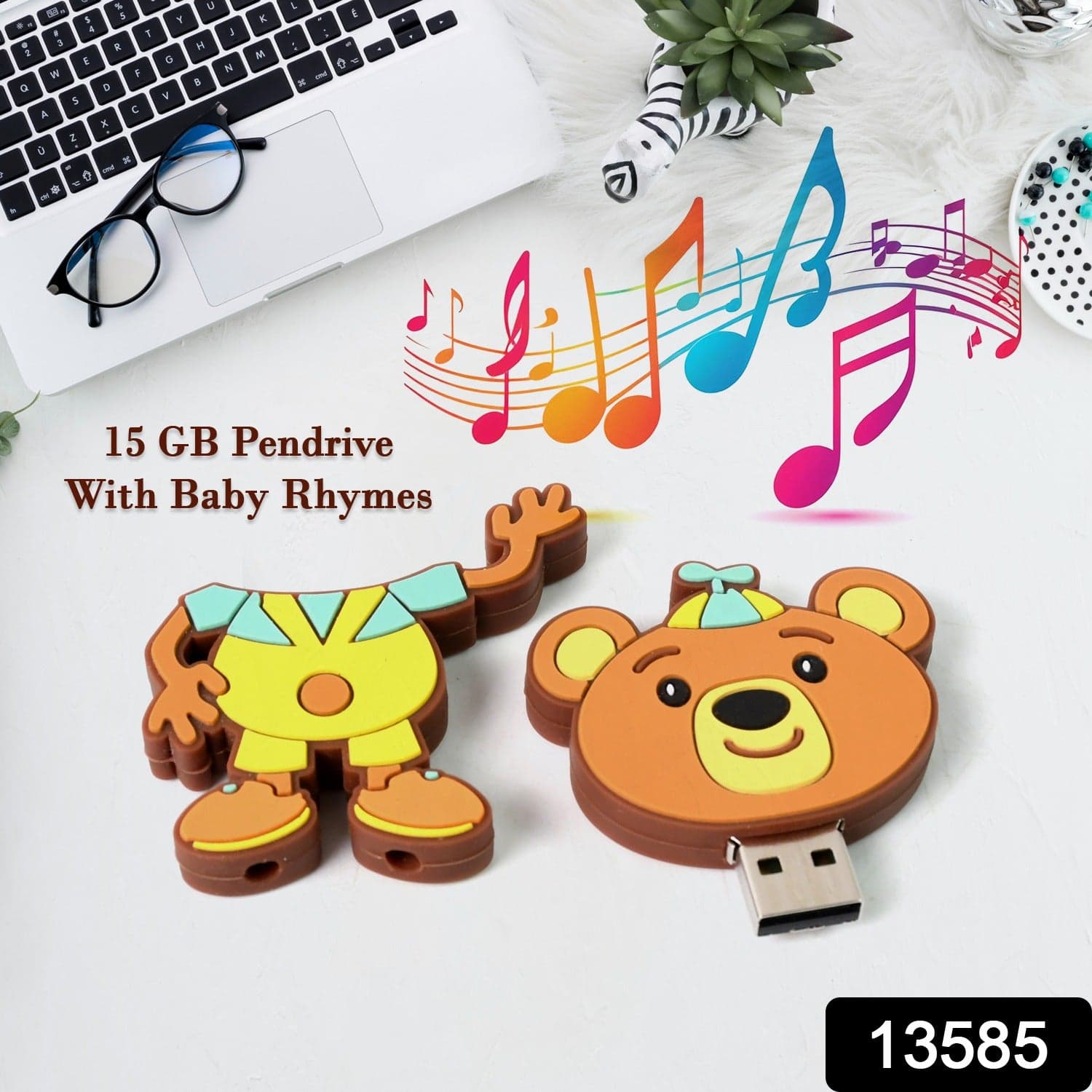 Portable Cartoon Shape Silicone USB Pen drive / Flash disk (15 GB With Baby Rhymes Song / 1 Pc) thumbnail 2