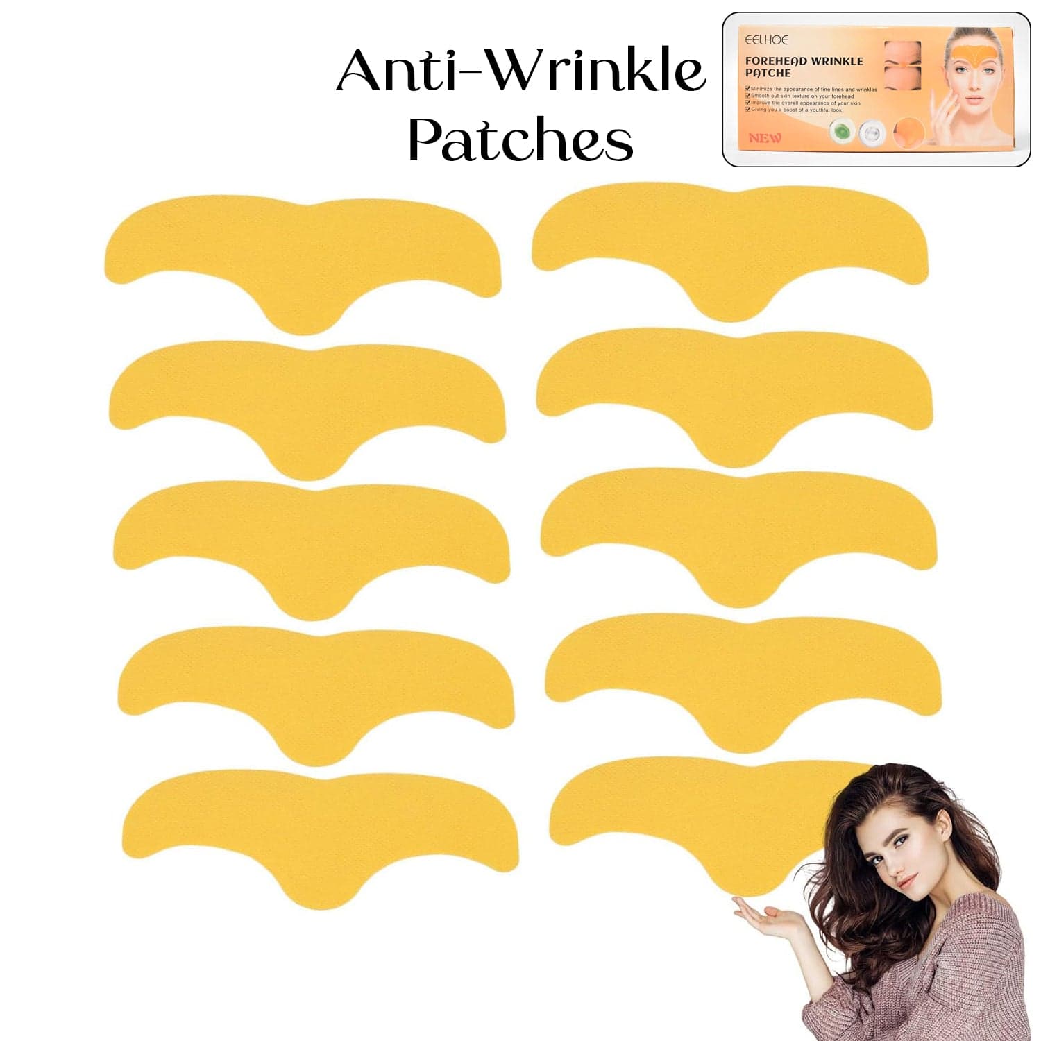 Forehead Wrinkle Patches, Face Wrinkle Patches (10 Pcs Set) thumbnail 3