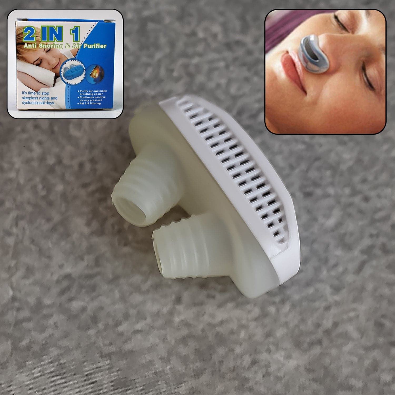 2 in 1 Anti Snoring and Air Purifier Nose Clip Anti Snoring Device (1 Pc / With Plastic Case) thumbnail 1