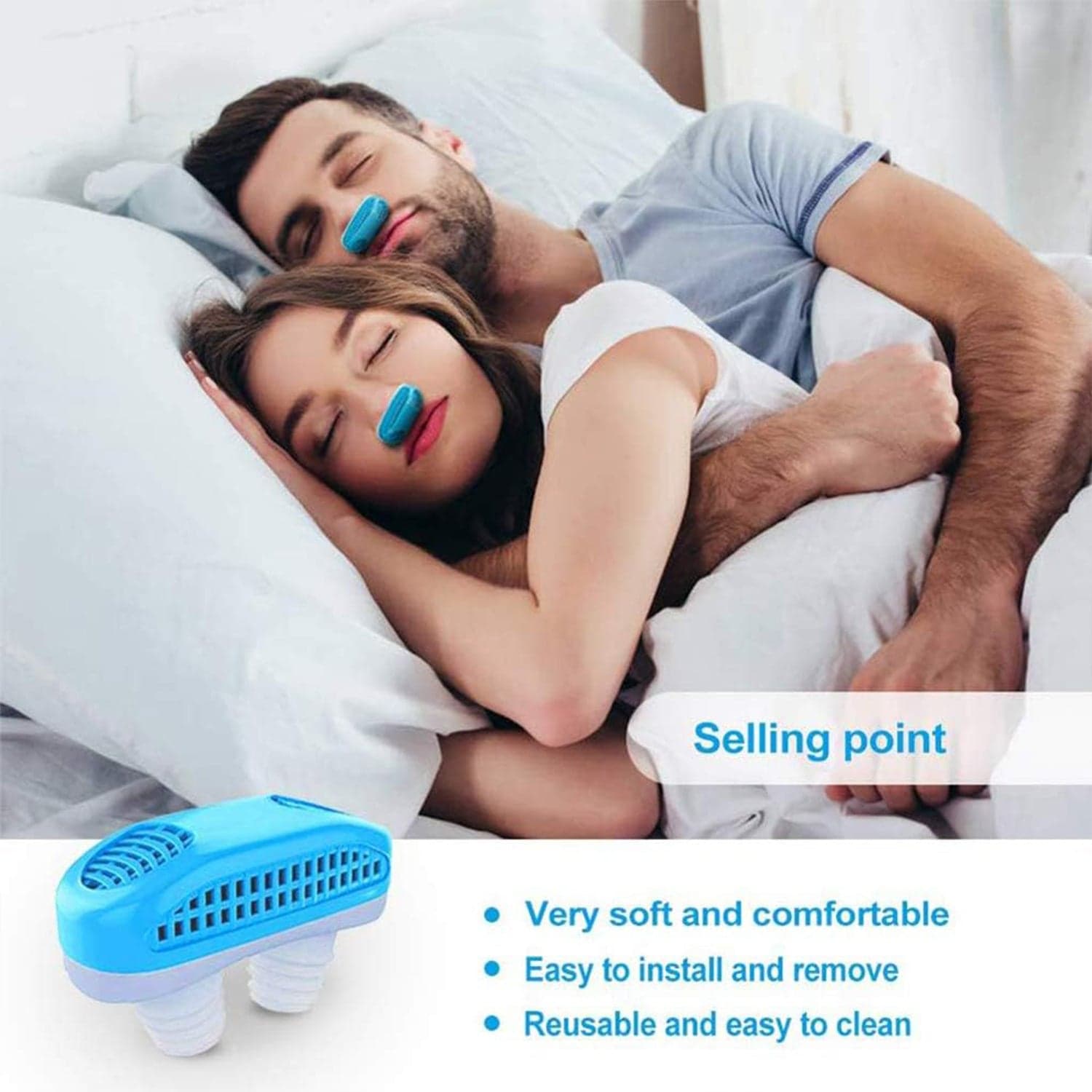 2 in 1 Anti Snoring and Air Purifier Nose Clip Anti Snoring Device (1 Pc / With Plastic Case) thumbnail 7