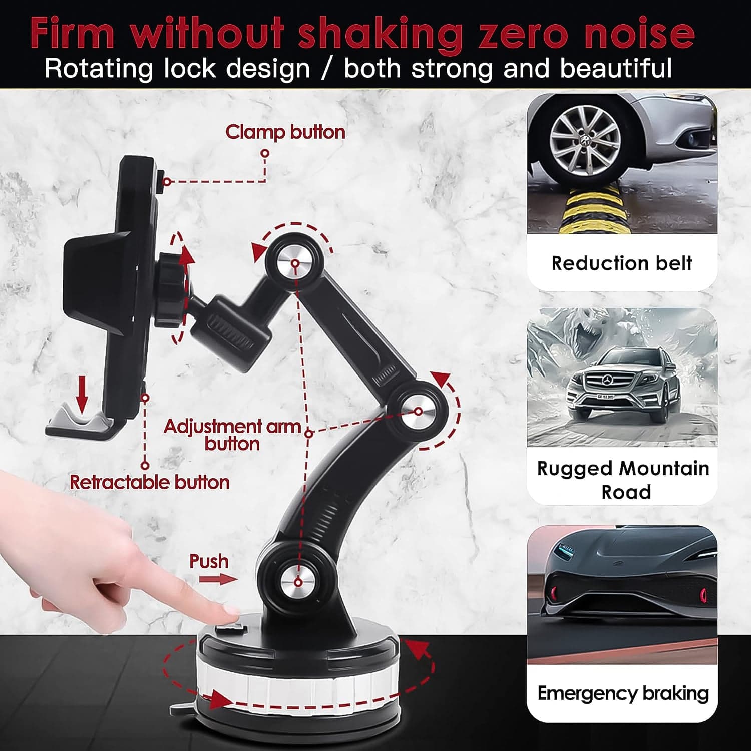 360° Rotation Car Phone Holder Mount (1 Pc) thumbnail 5