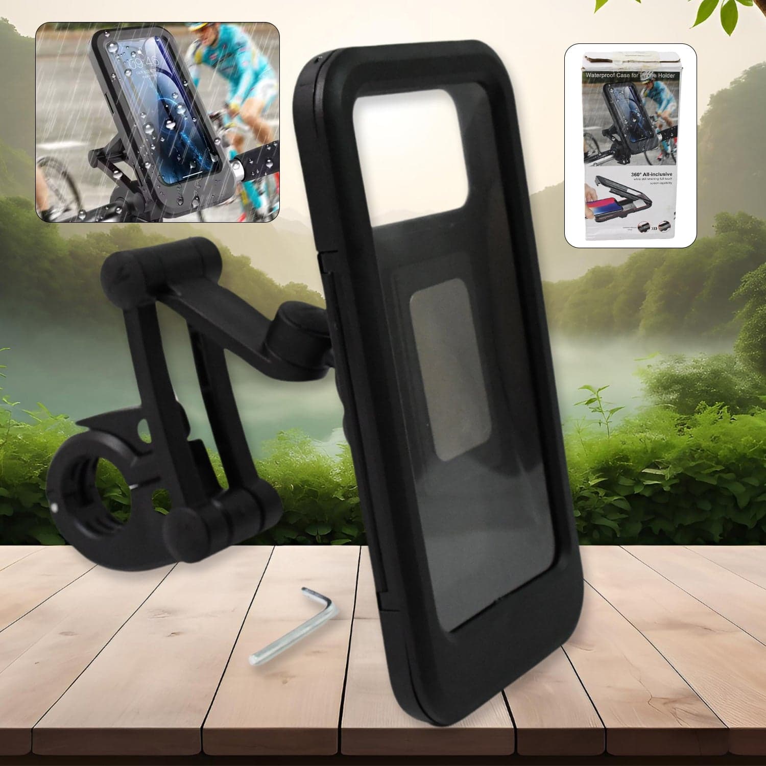 360 Rotation Bike Phone Mount Waterproof Cell Phone Holder (1 Pc) thumbnail 1