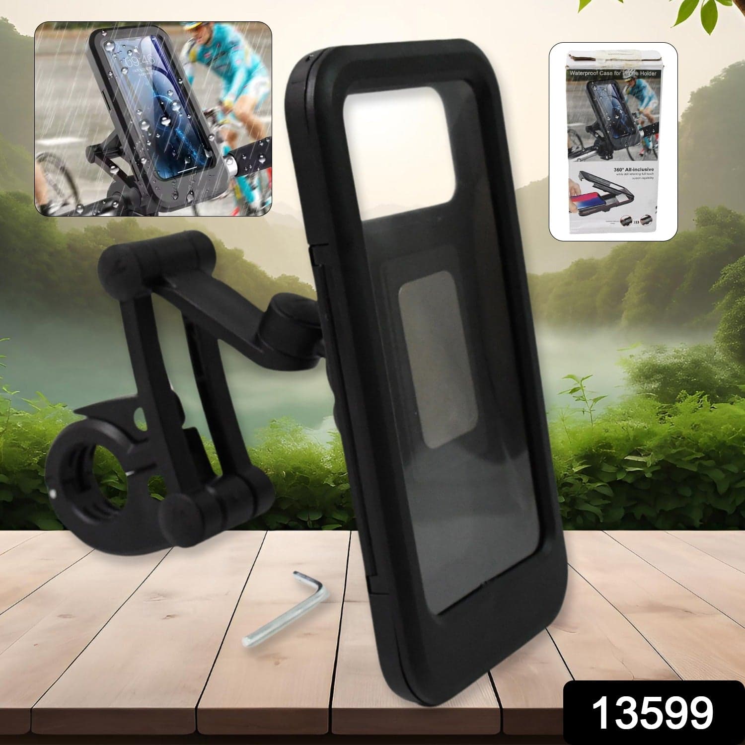360 Rotation Bike Phone Mount Waterproof Cell Phone Holder (1 Pc) thumbnail 2