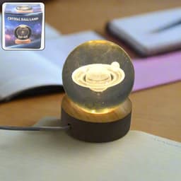Astronaut 3D Crystal Ball lamps With Wood Base (1 Pc)