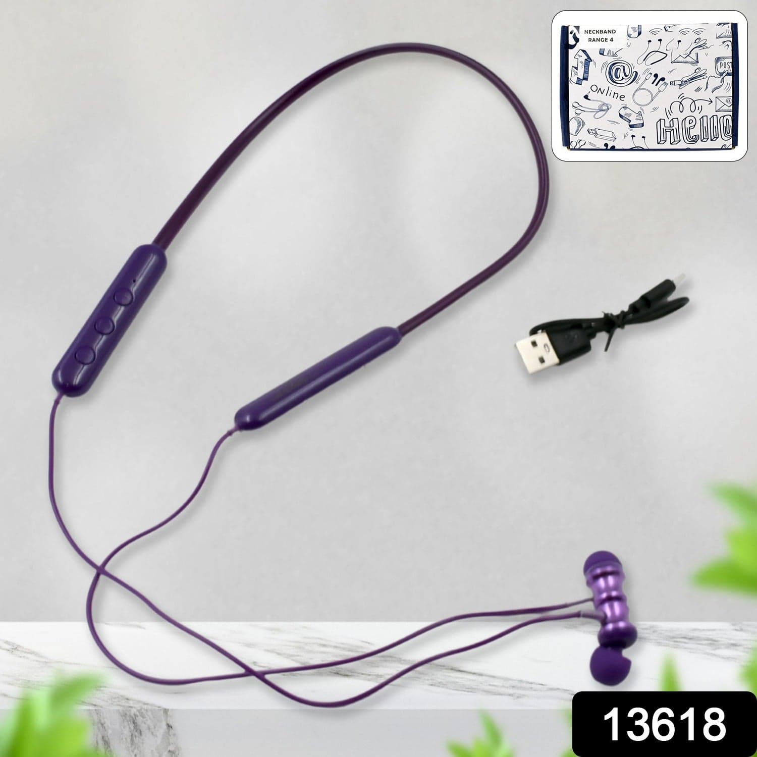 Bluetooth Headphone Neckband Sweat Resistant, Magnetic Earbuds (1 Pc) thumbnail 2