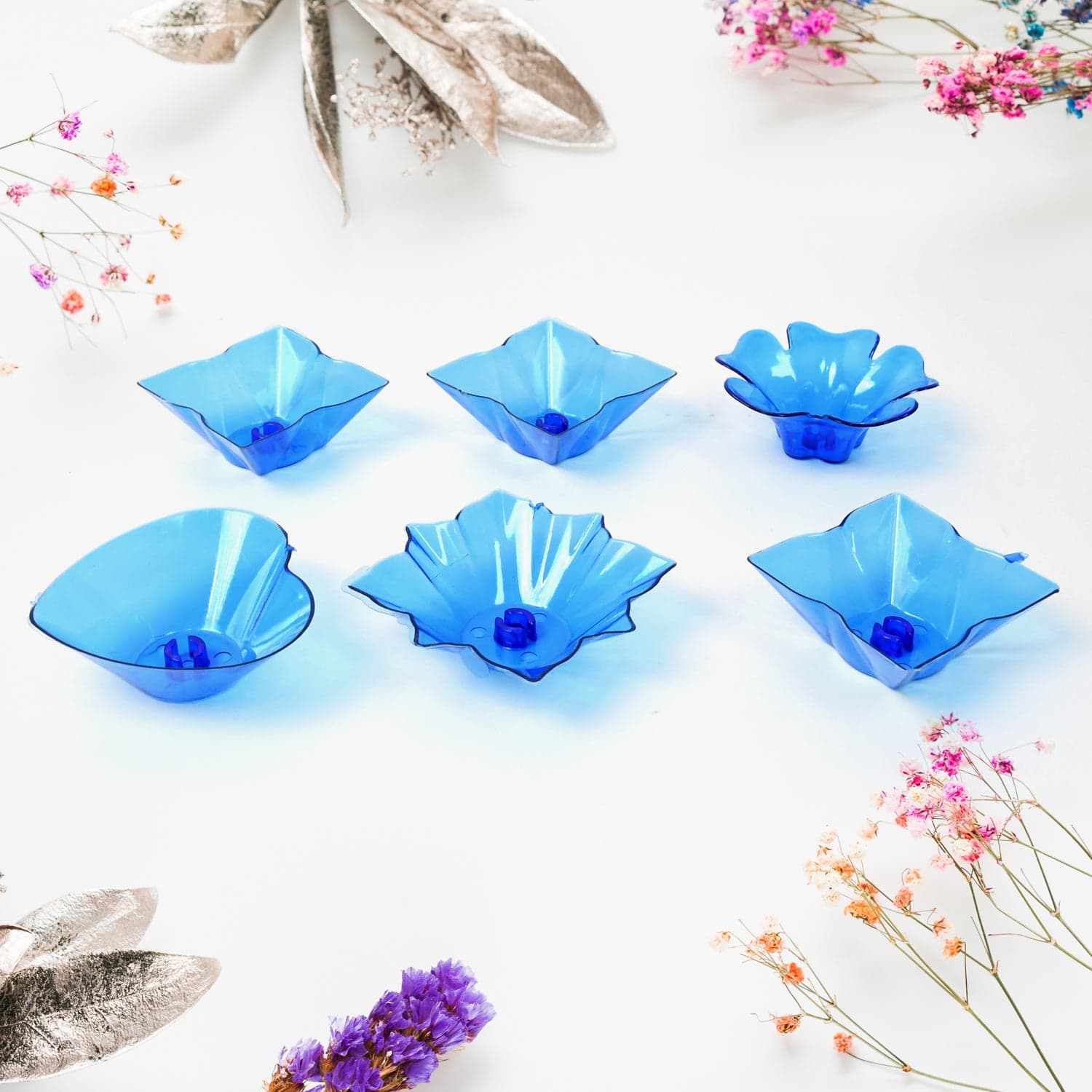 Reflection Diya Combo Plastic Candle Cup with Multi Shape, Diwali (12 Pcs Set) thumbnail 4