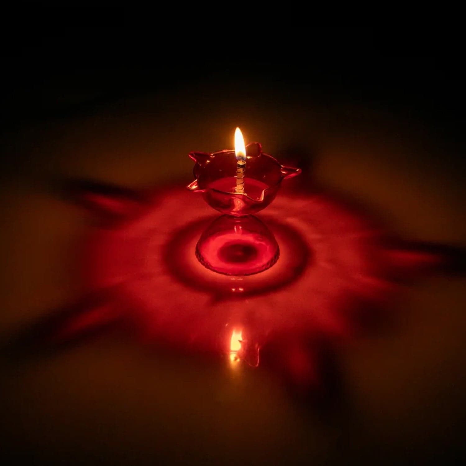 Colourful Reflection Diya Combo Plastic Candle Cup with Multi Shape, Diwali (4 Pcs Set) thumbnail 5