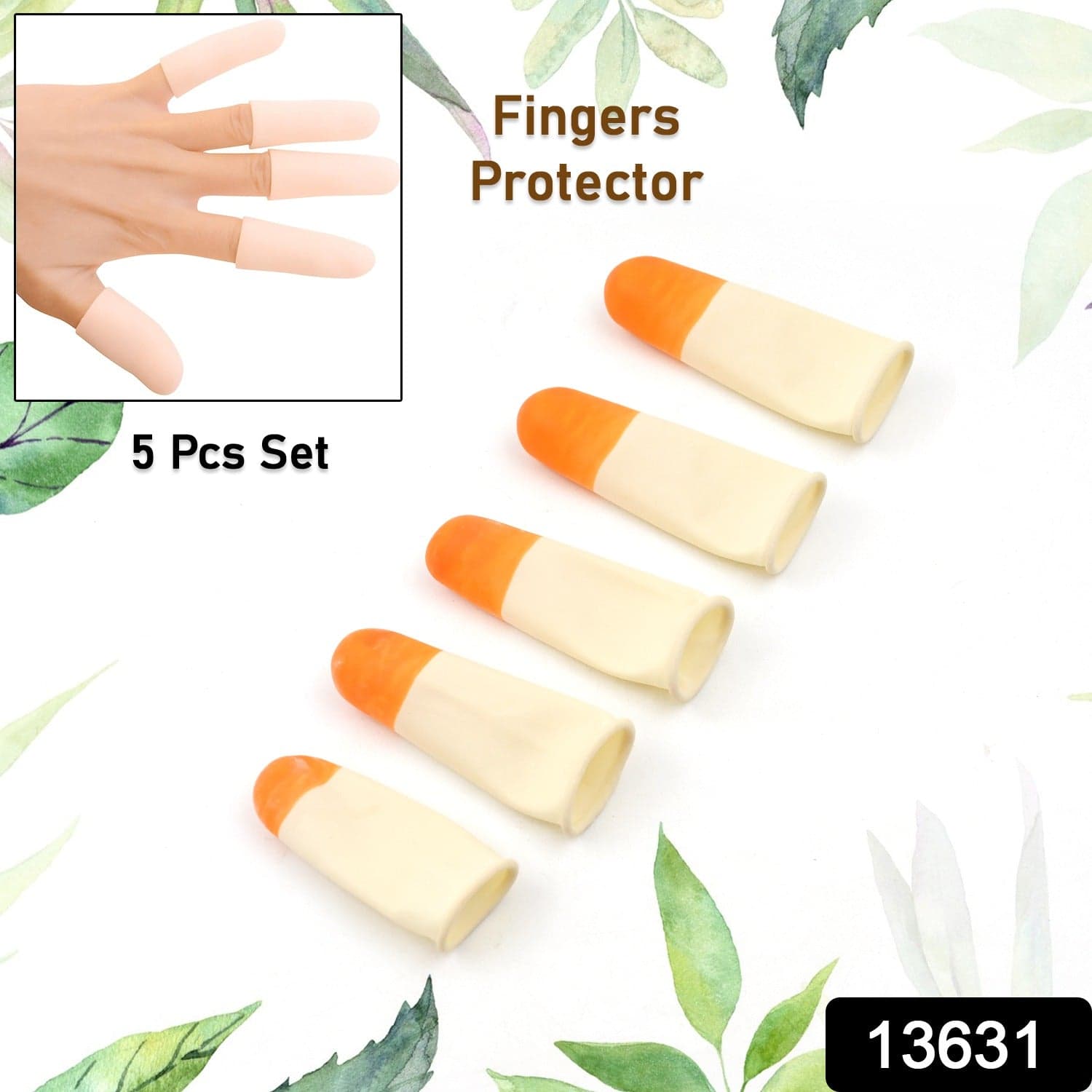 Finger Caps, Silicone Finger Protectors Sleeves (Finger Cots / 5 Pcs Set) thumbnail 2