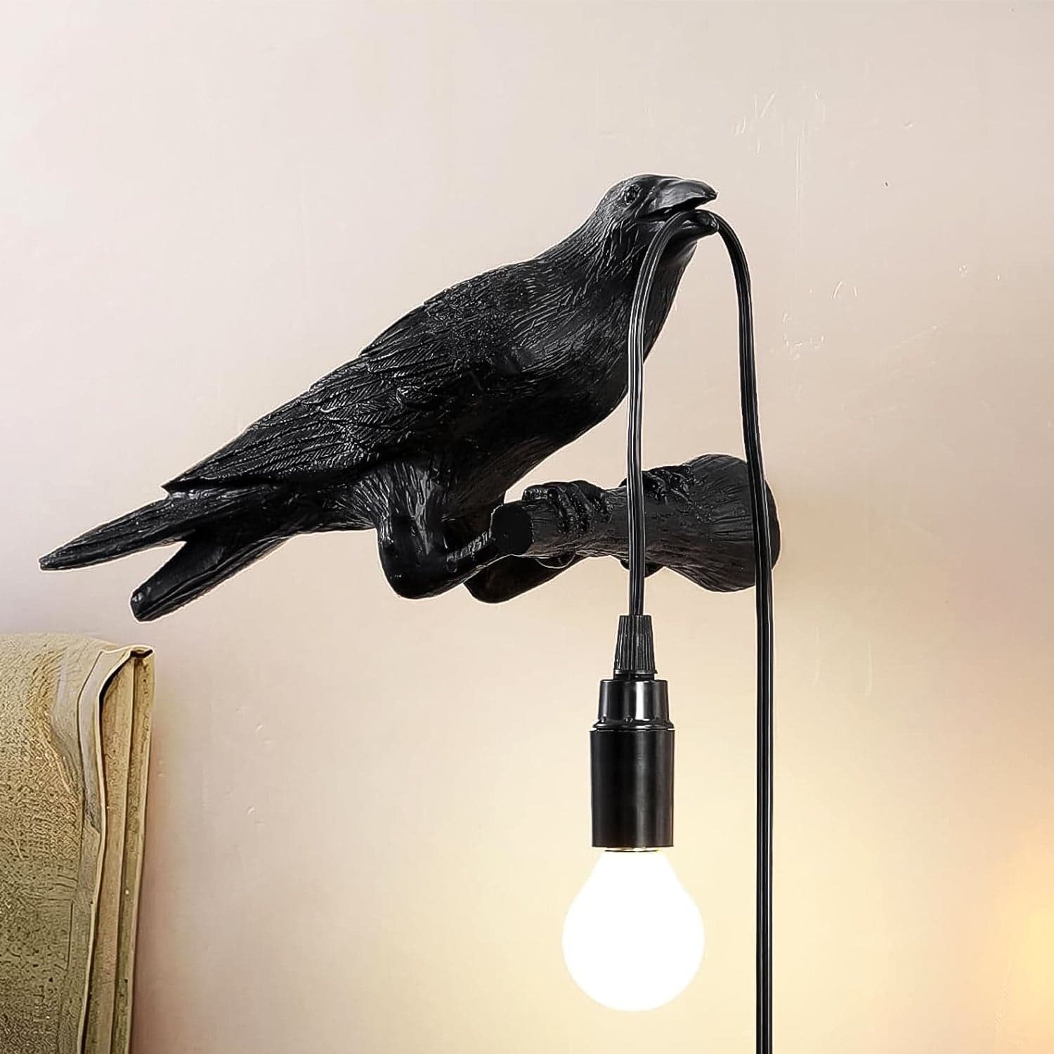 Crow Birds Table Lamps with Vintage Edison Bulb, Bird lamp (1 Set) thumbnail 1