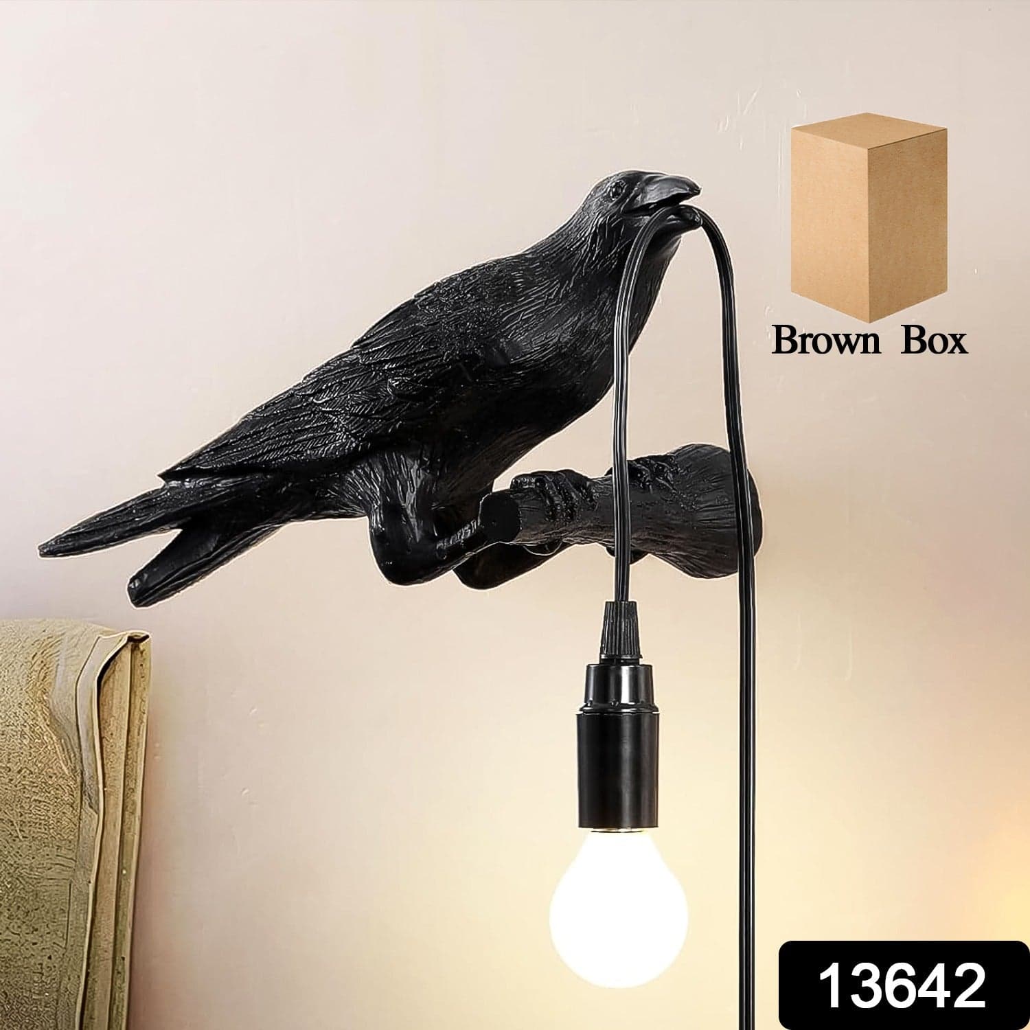 Crow Birds Table Lamps with Vintage Edison Bulb, Bird lamp (1 Set) thumbnail 2