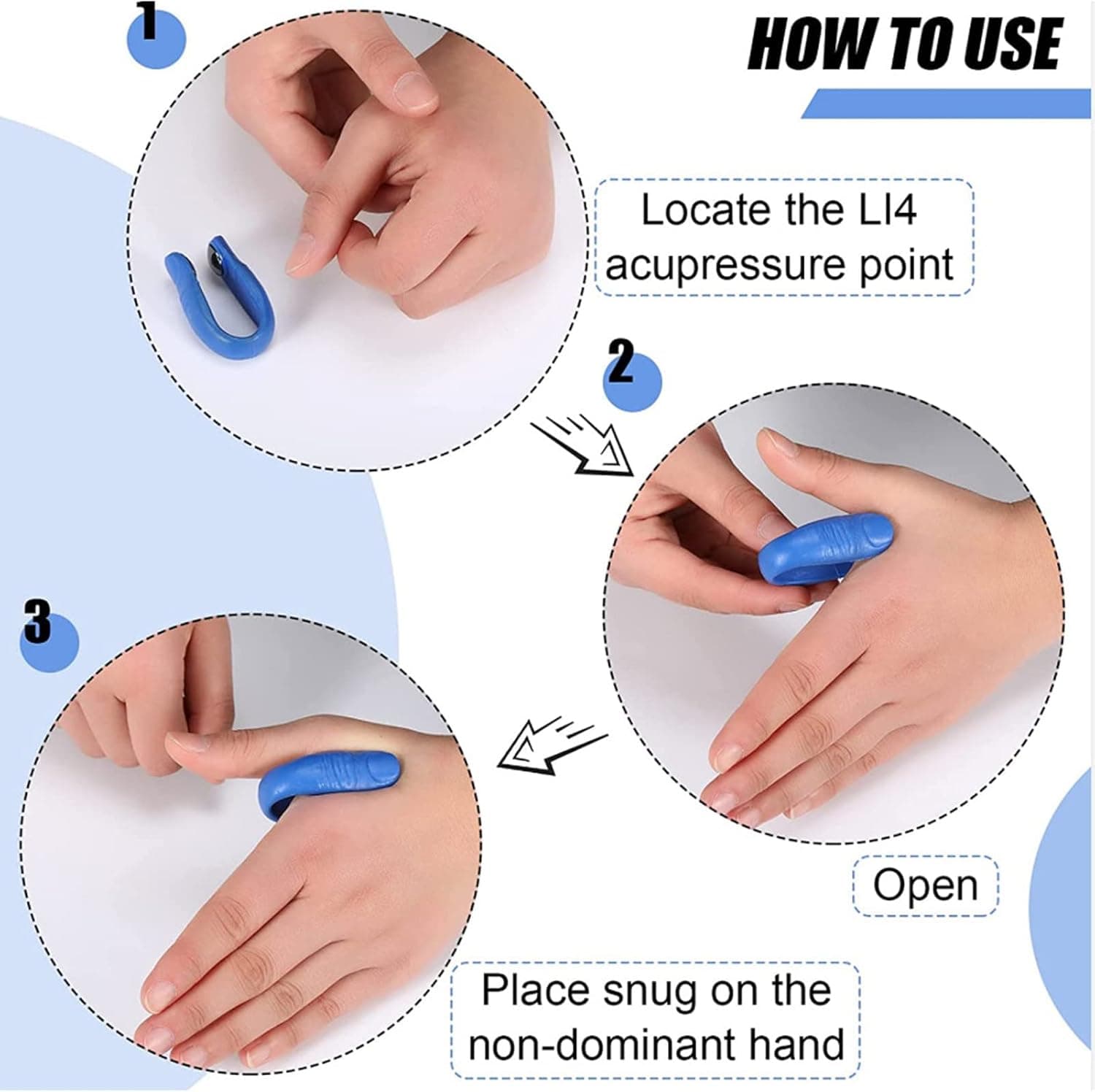 Sugar Control Acupressure Hand Pressure Point Clip Migraine Relief Clip with Magnets (1 Pc) thumbnail 4